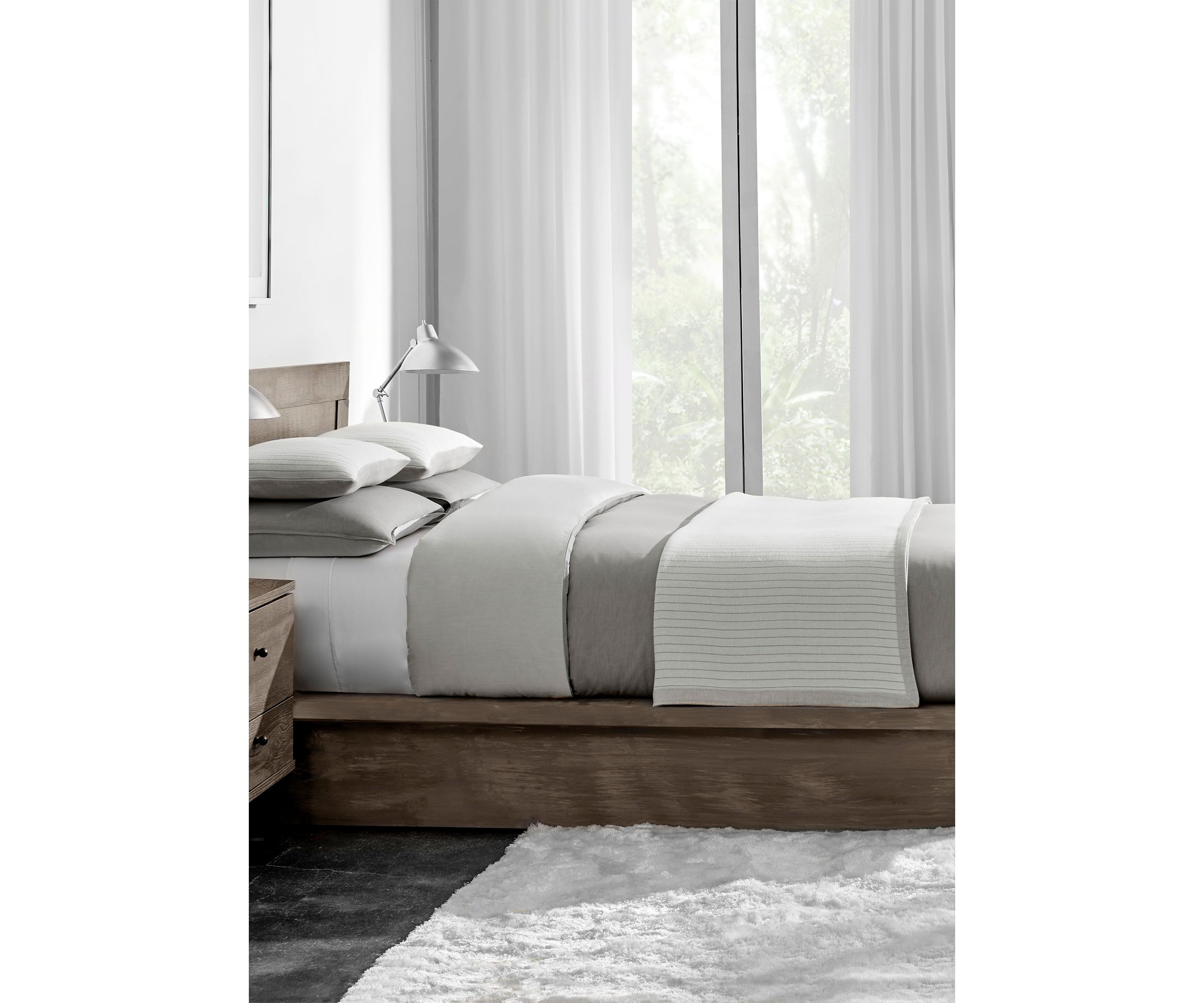 Reversible Heathered Grey Duvet Cover Set