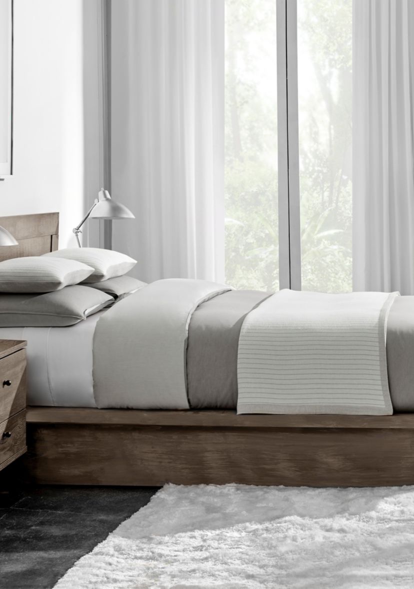 Reversible Heathered Grey Duvet Cover Set