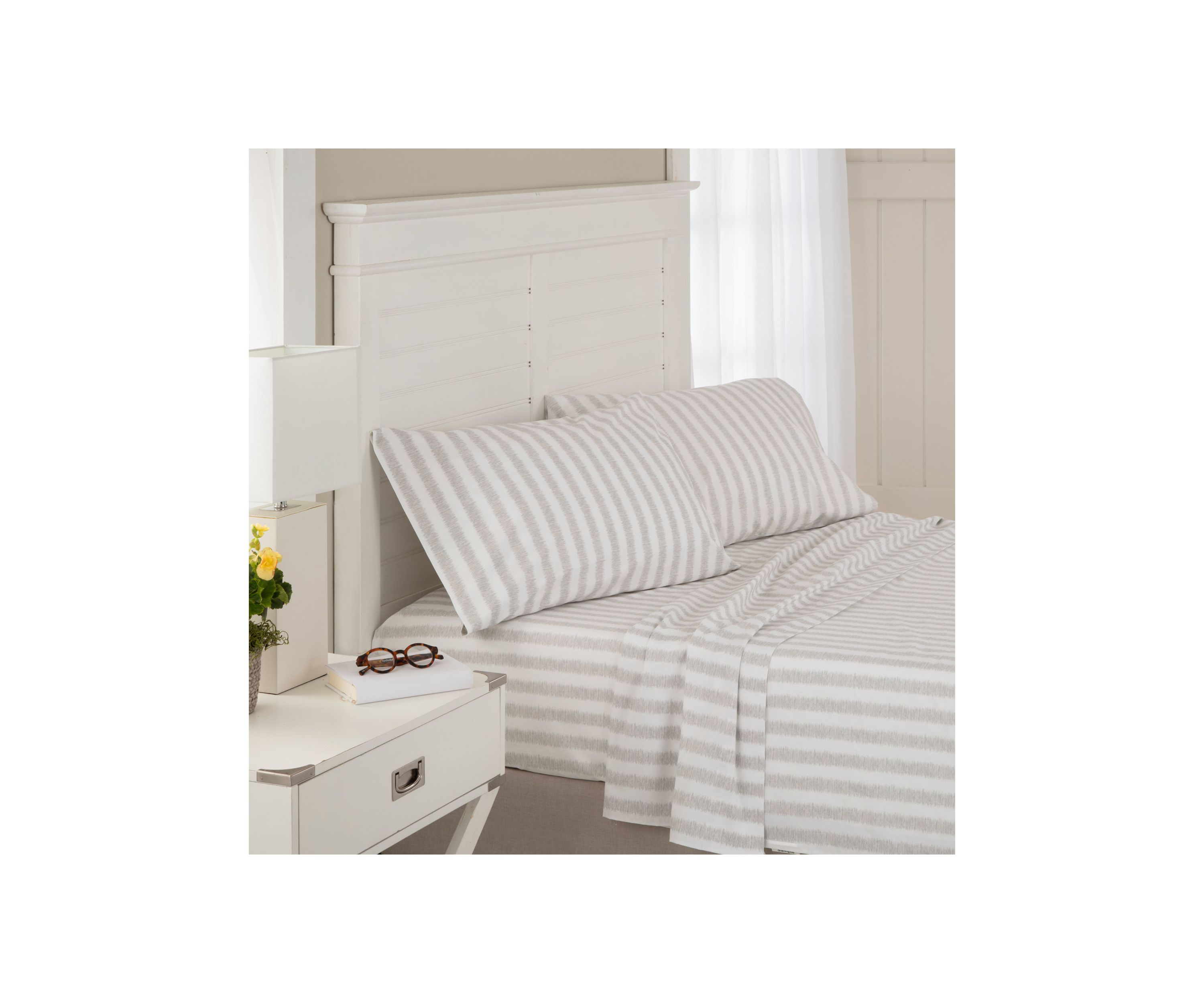 Whisper Stripe Gray Sheet Set