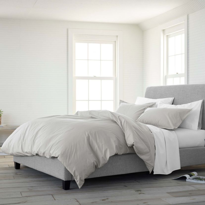 Solid T300 Percale Comforter Set
