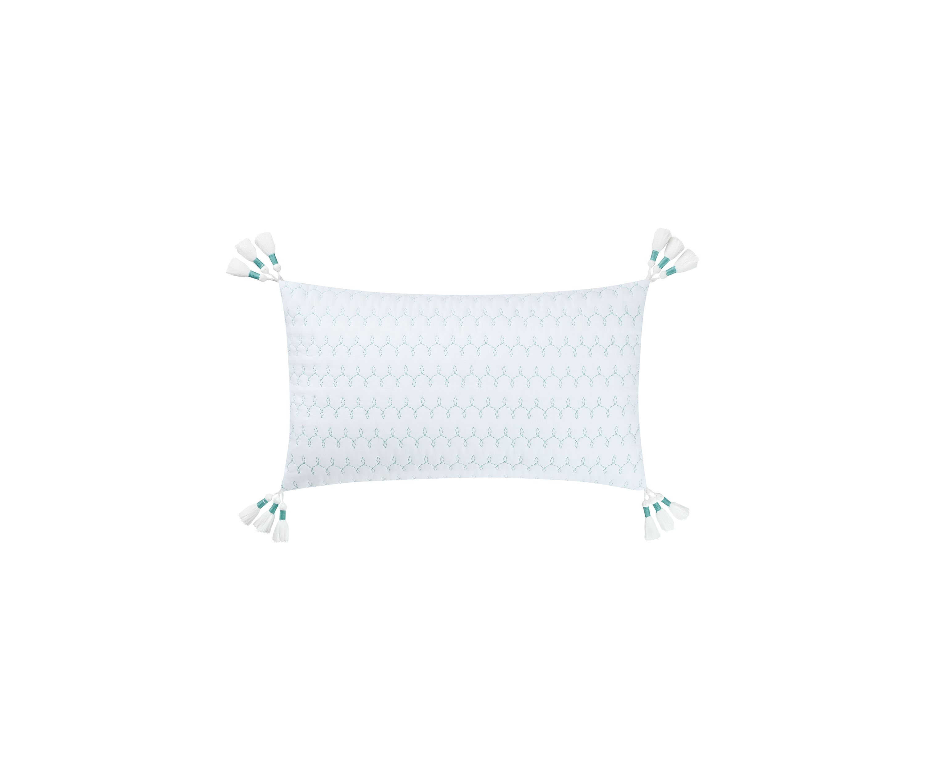 Quilted Vine Small White Decorative Pillow