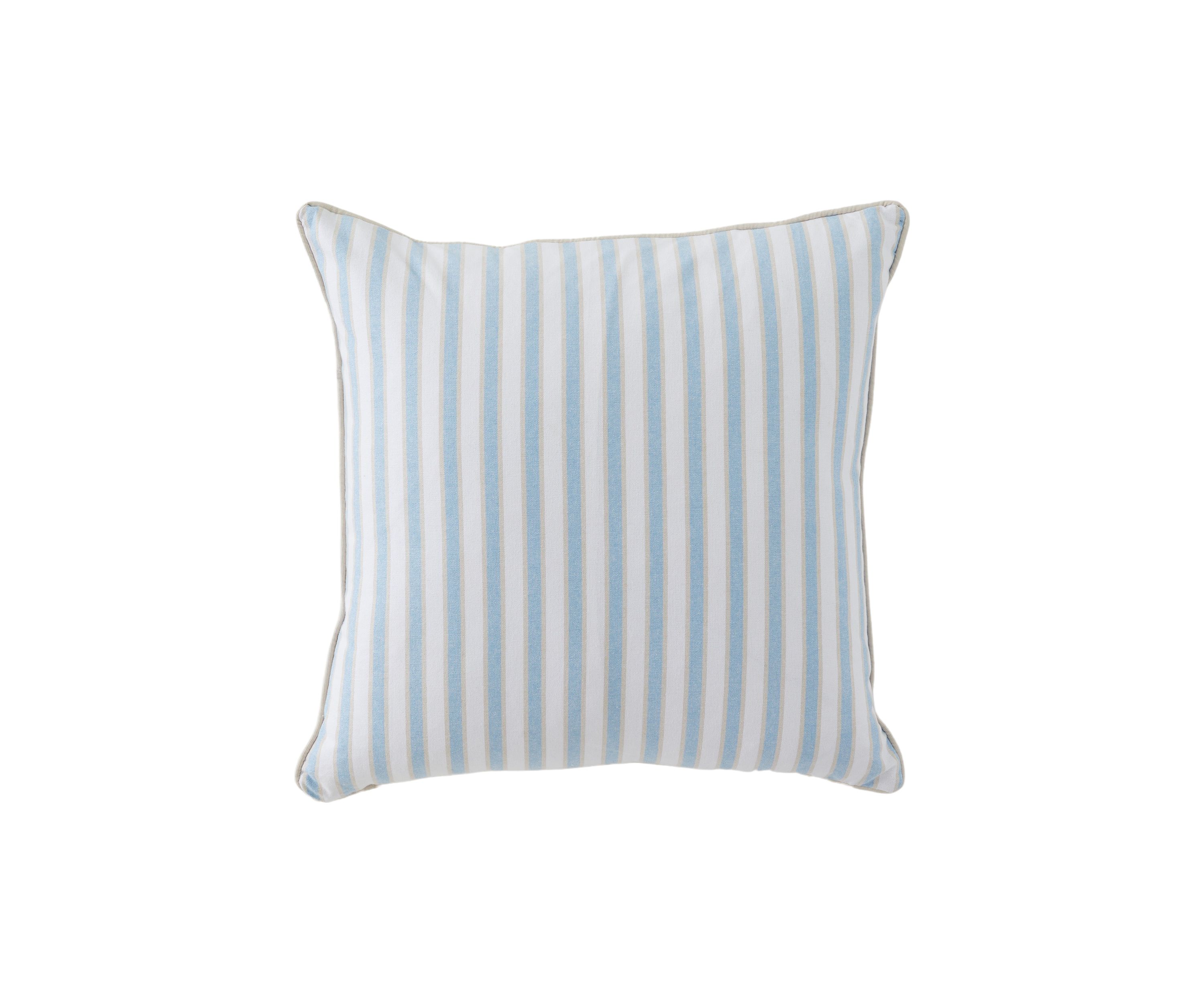  Chambray Stripe Square Blue Decorative Pillow