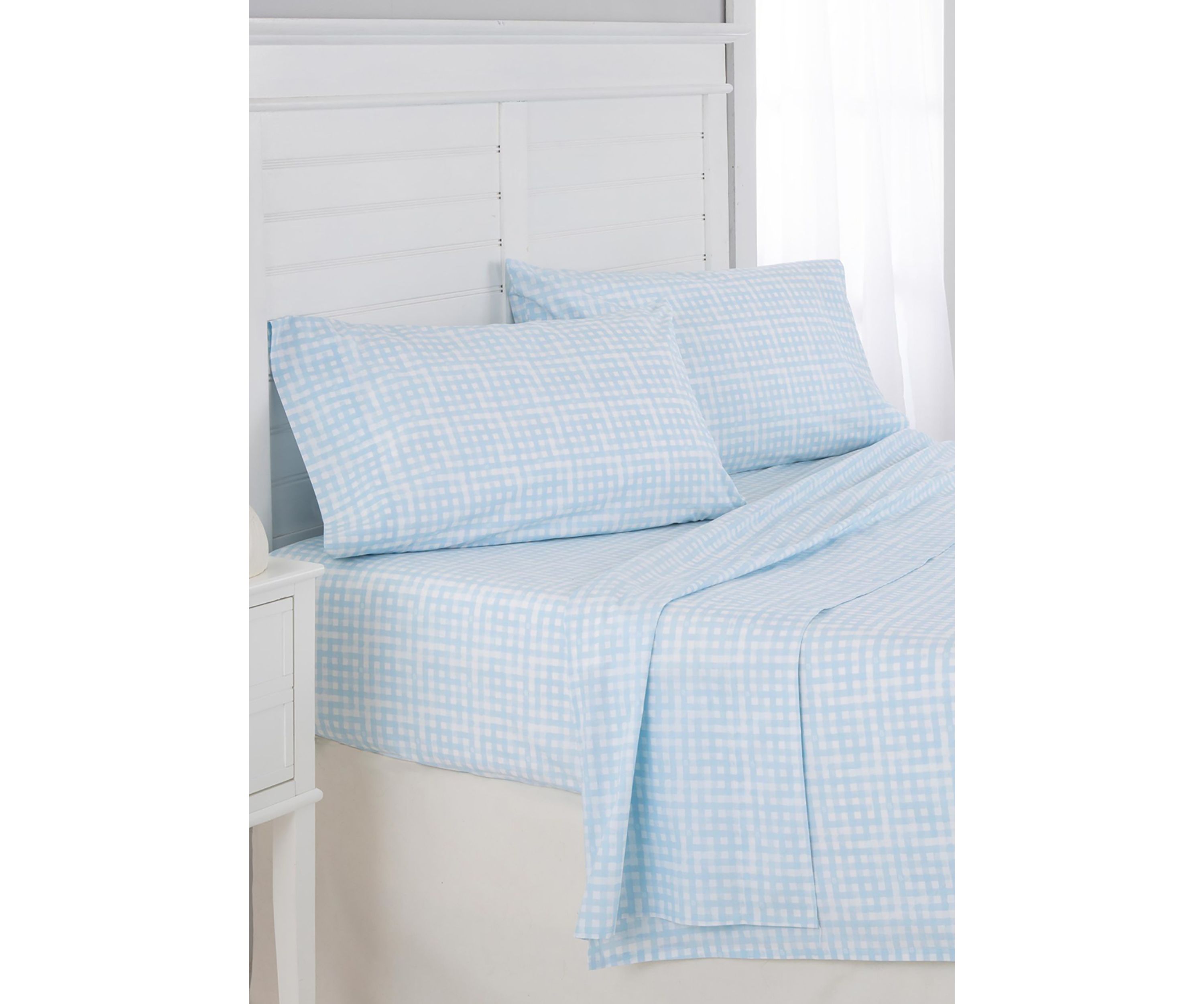  Beaufort Watercolor Gingham Sheet Set