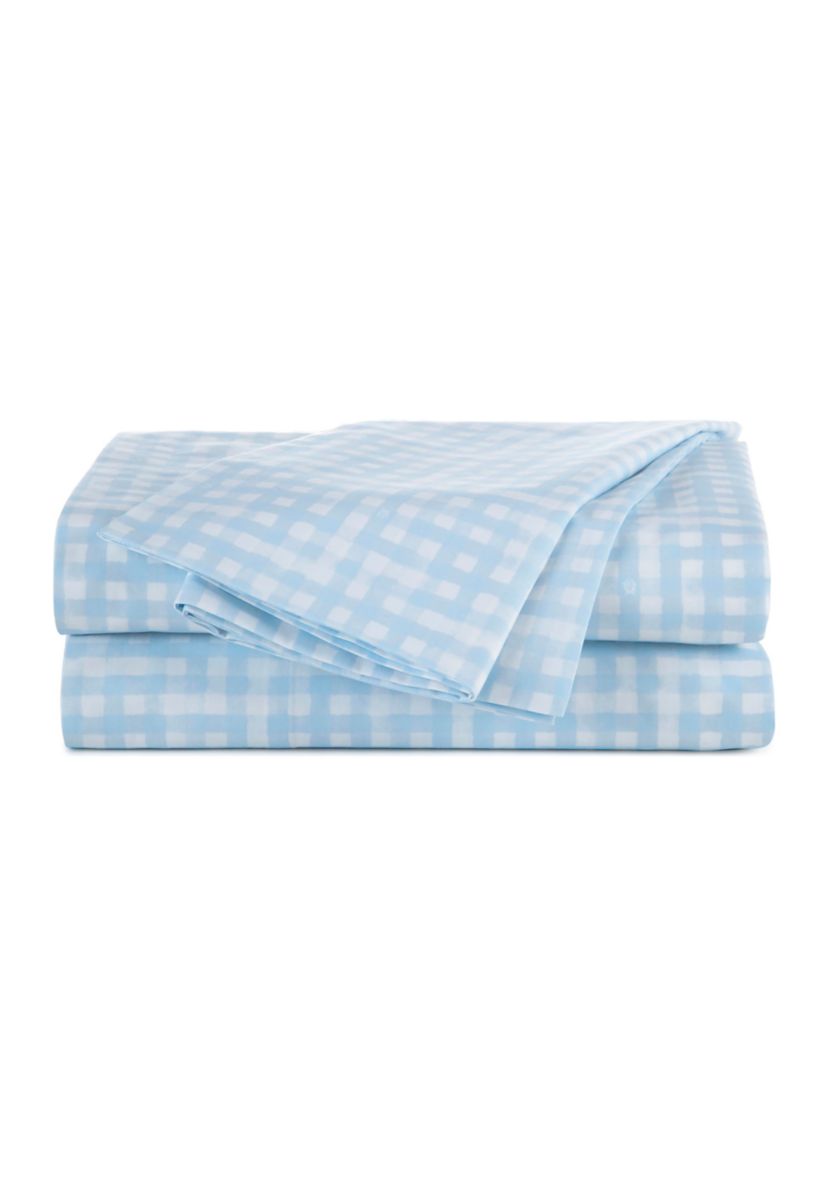  Beaufort Watercolor Gingham Sheet Set