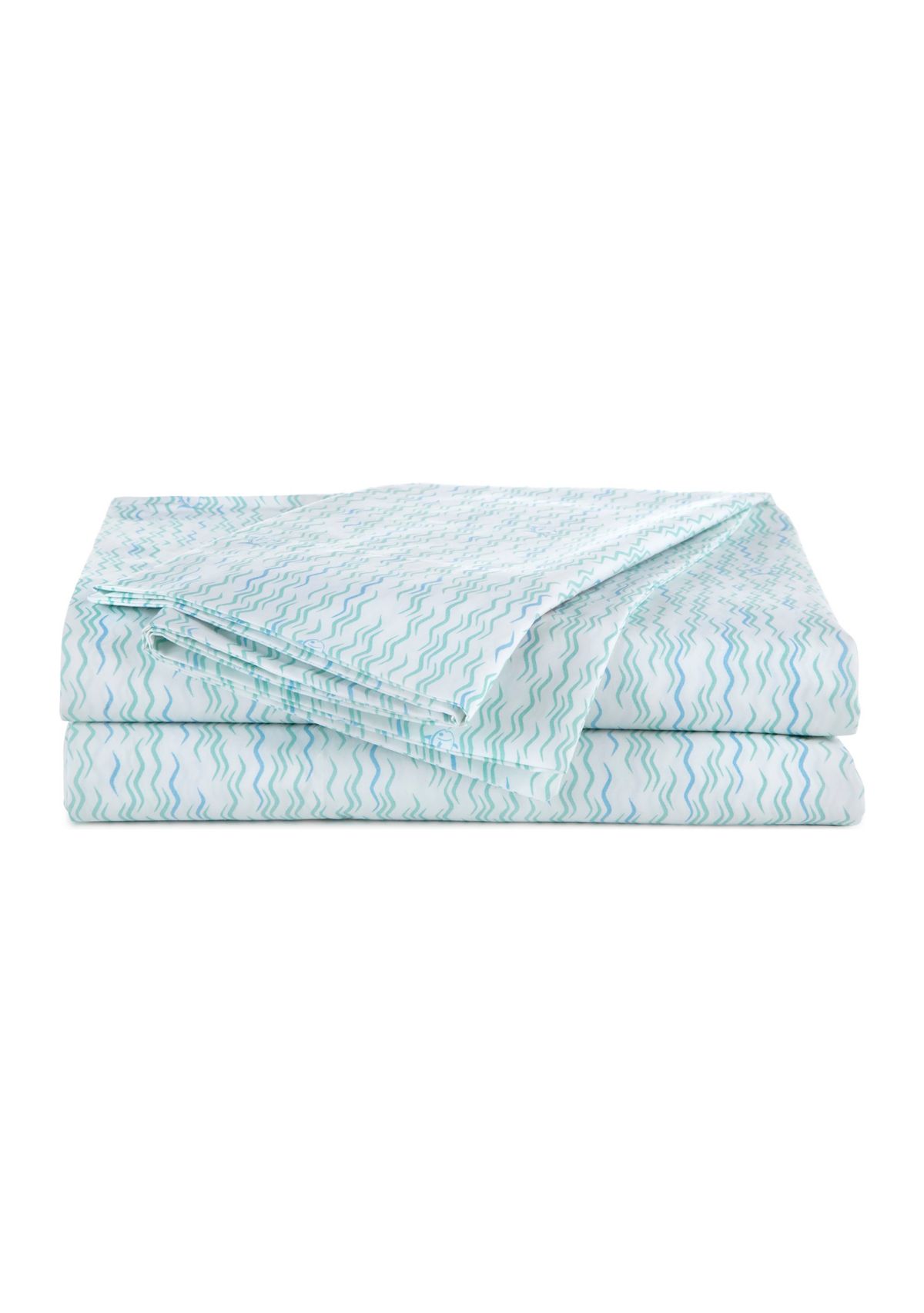 Southern Tide Waves and Skips Queen Aqua Sheet Set