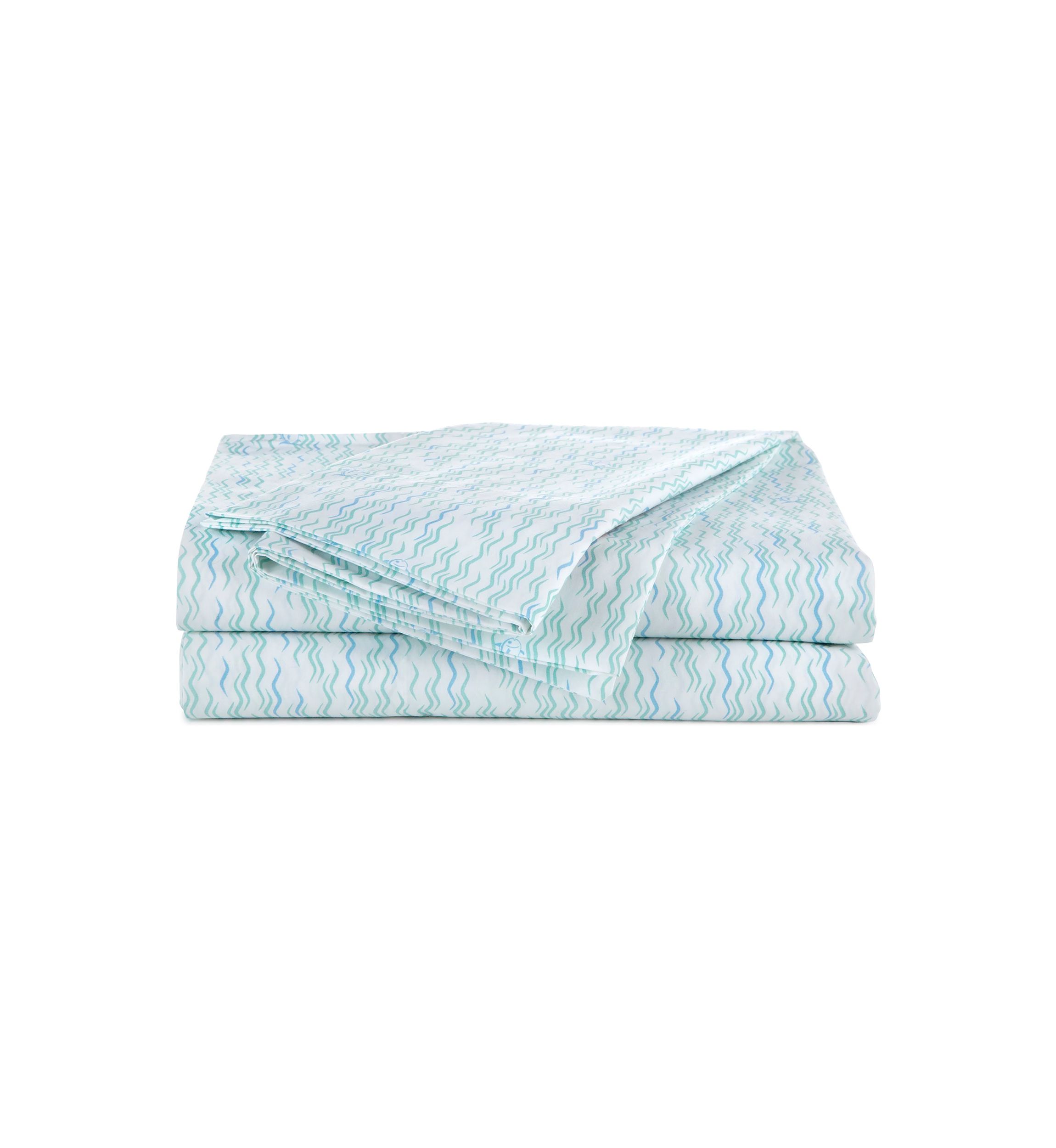 Southern Tide Waves and Skips Queen Aqua Sheet Set
