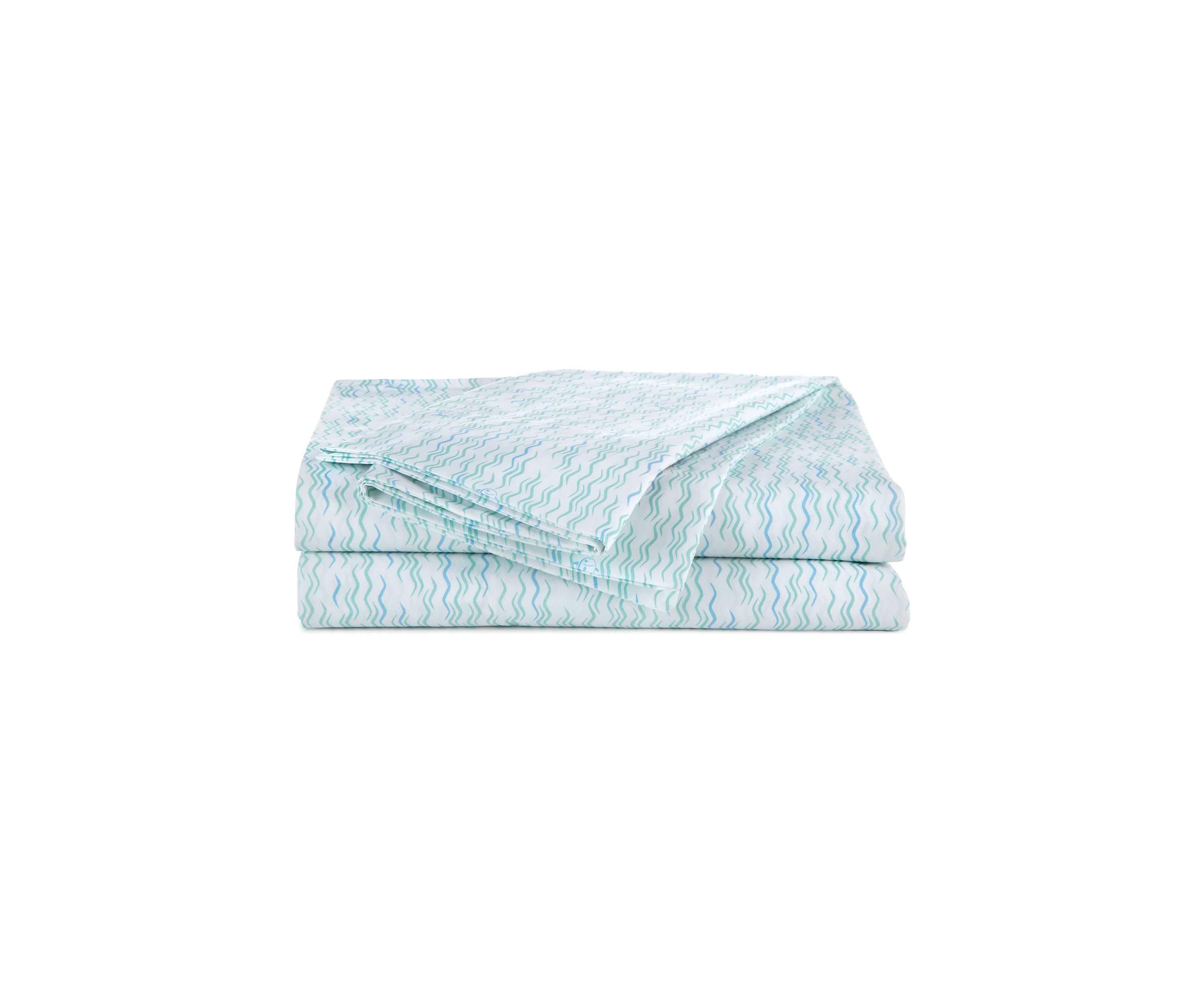 Southern Tide Waves and Skips Queen Aqua Sheet Set