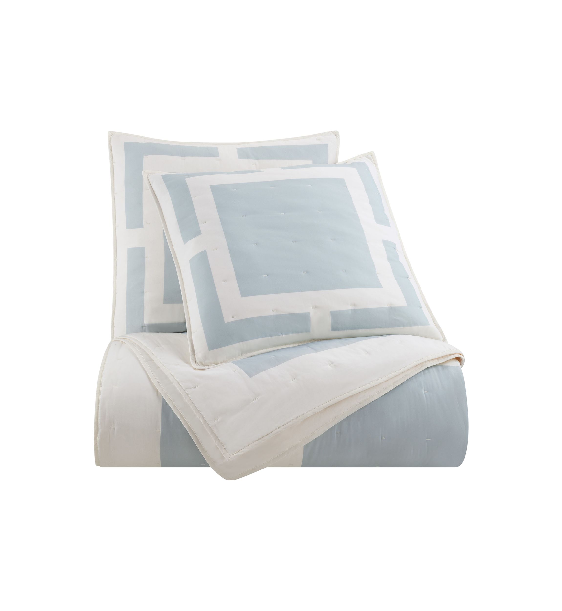 Savannah Euro Ivory/Blue Sham