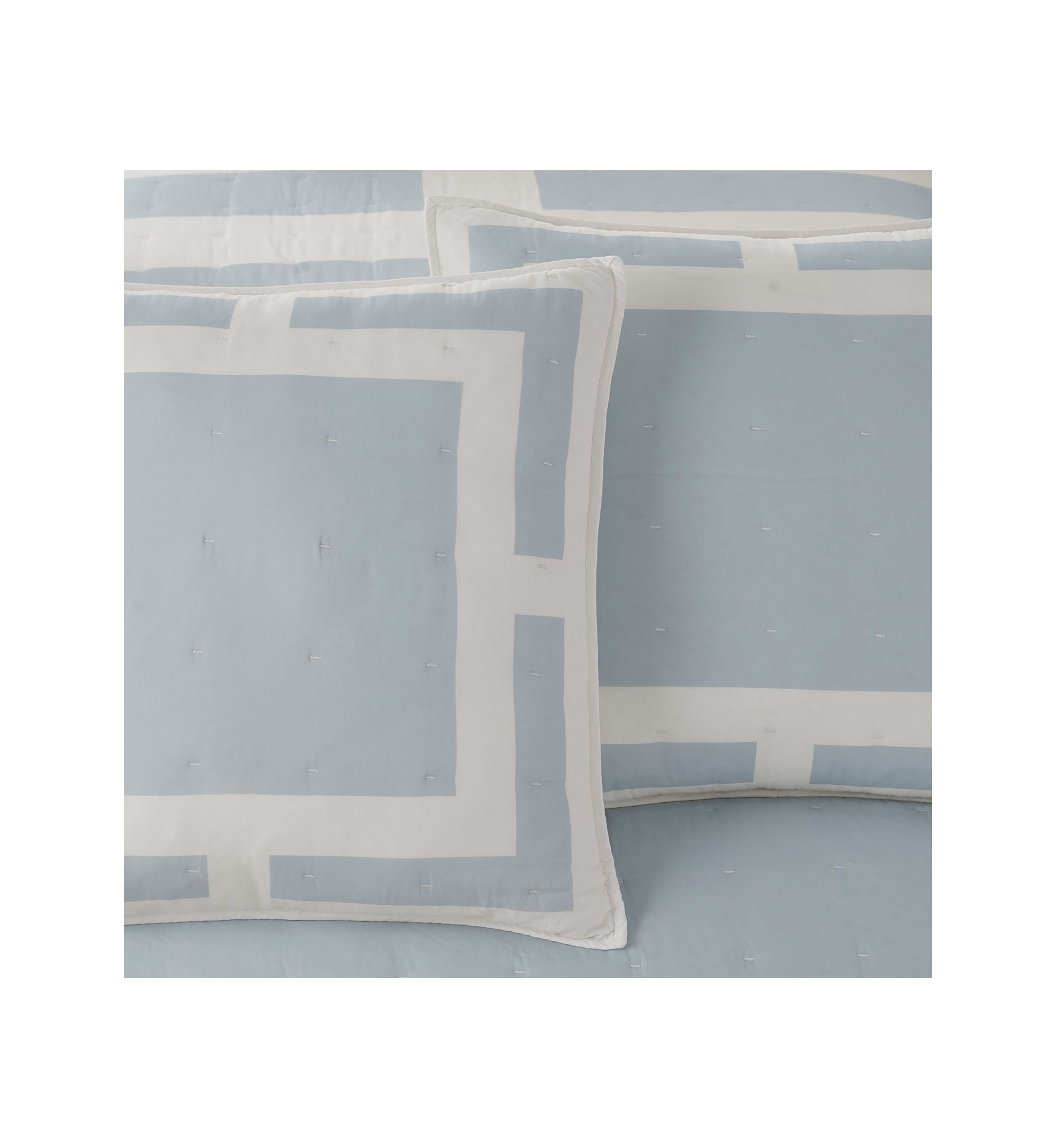 Savannah Euro Ivory/Blue Sham