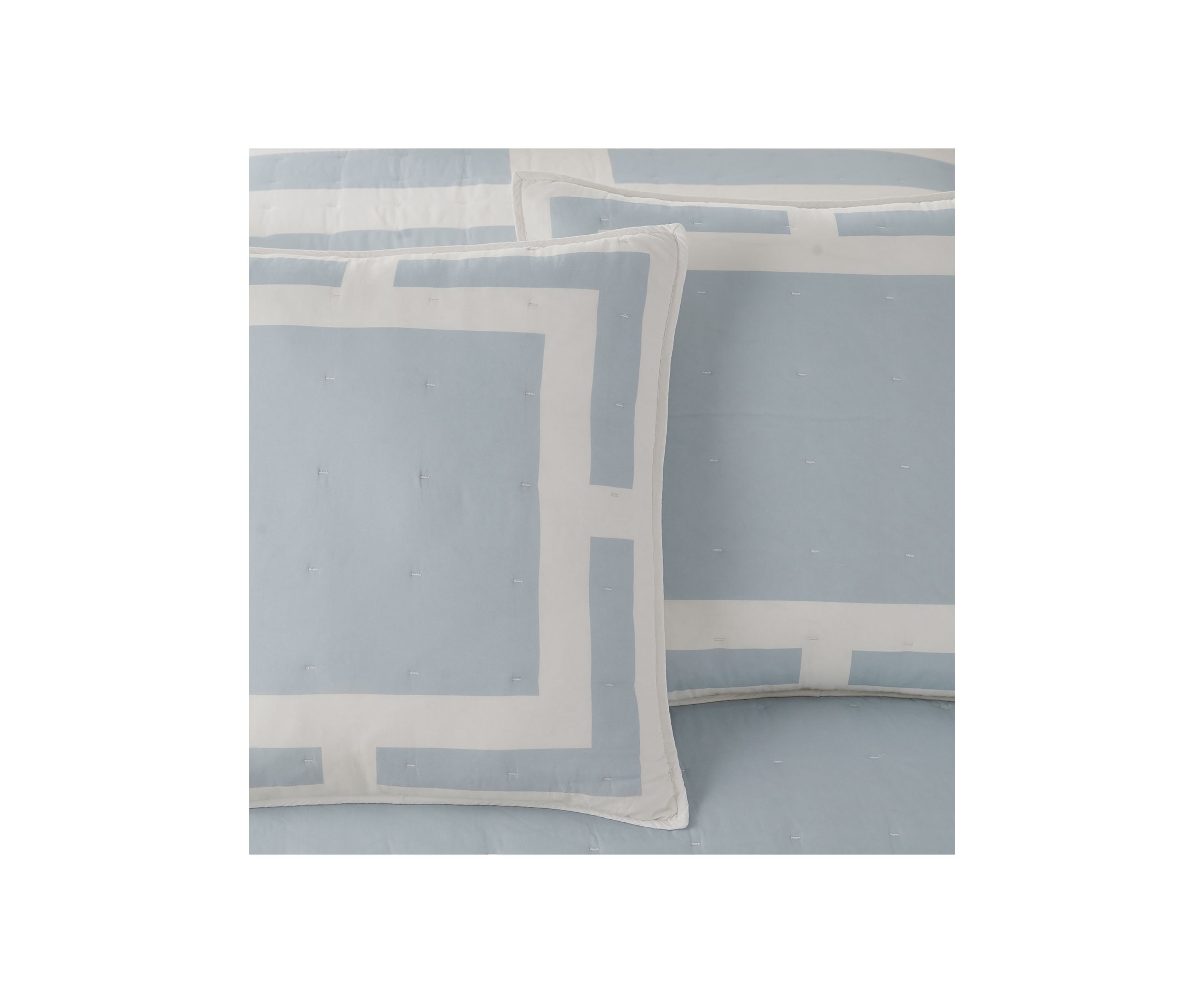 Savannah Euro Ivory/Blue Sham
