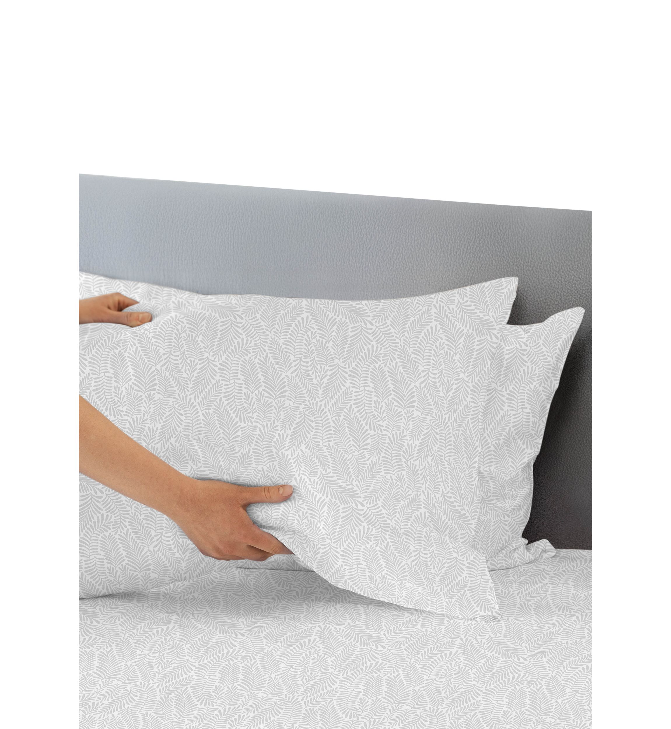 Cedar Island Grey Leafy Vine Print Sheet Set