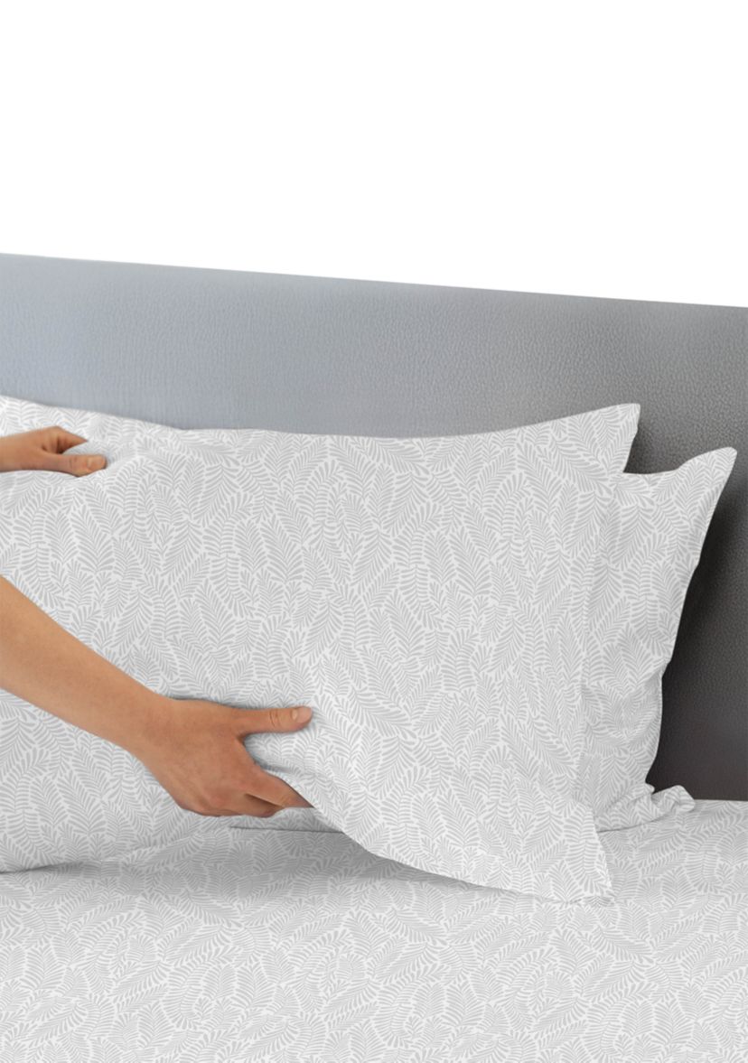 Cedar Island Grey Leafy Vine Print Sheet Set