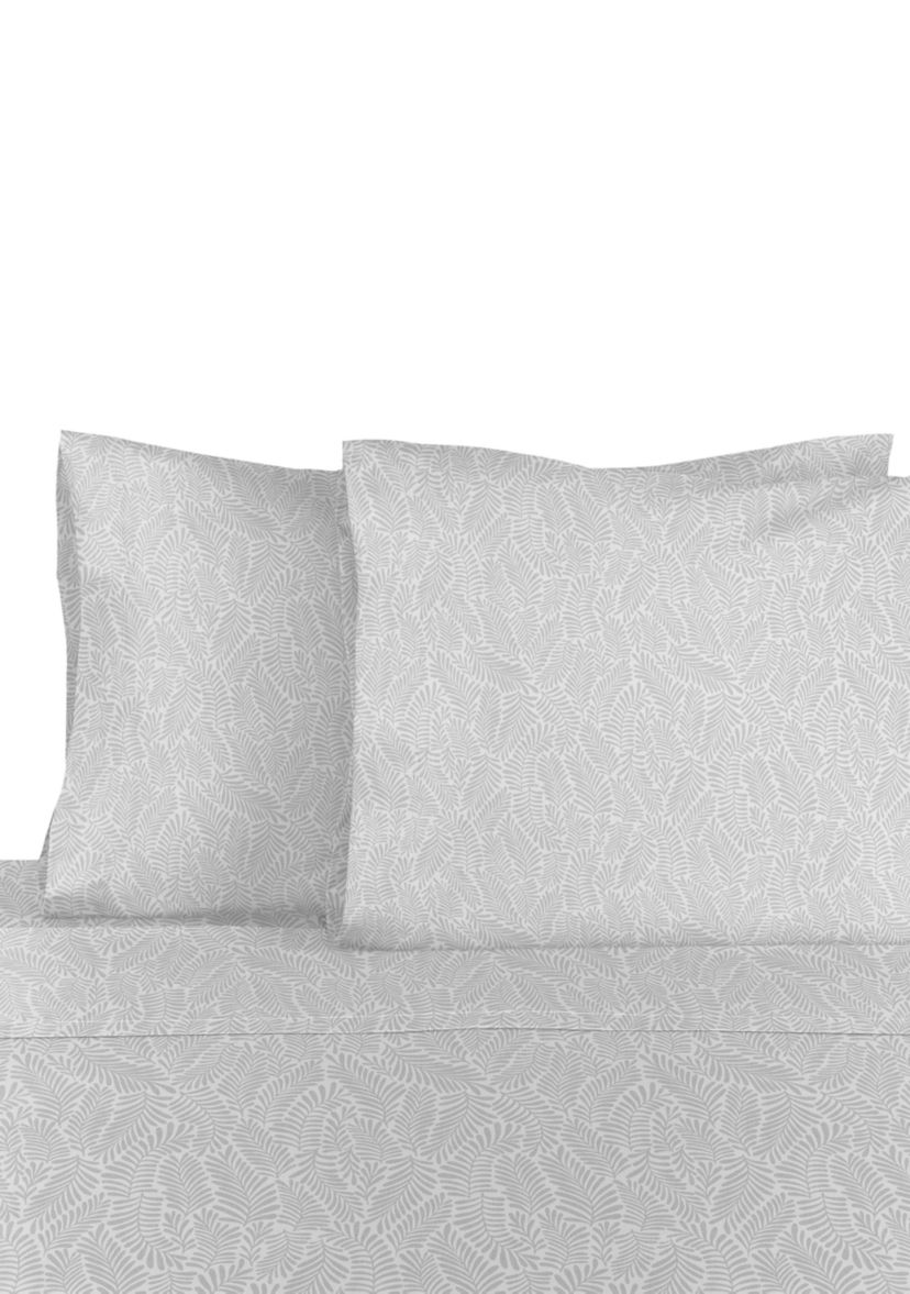 Cedar Island Grey Leafy Vine Print Sheet Set