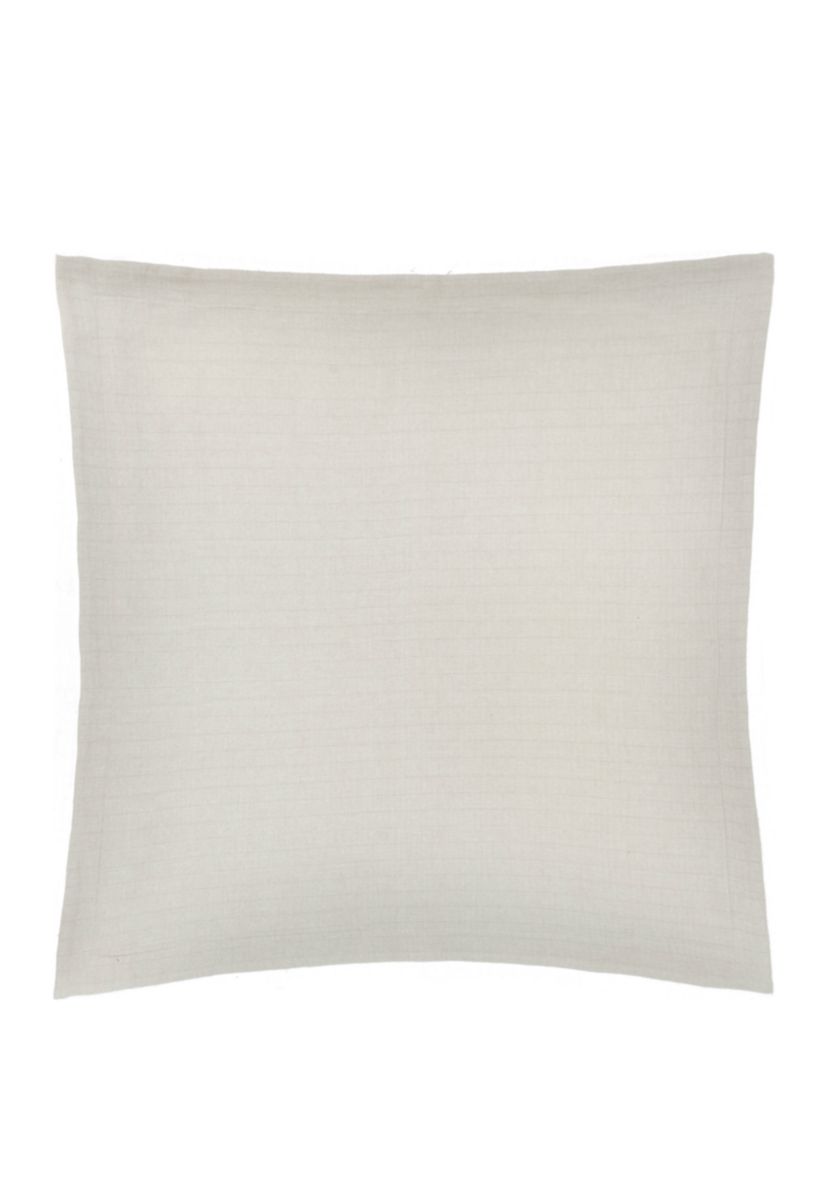Reversible Flannel Taupe/Ivory European Sham