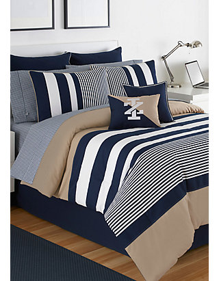 Details about   IZOD Jamey Stripe Comforter Set Blue King 