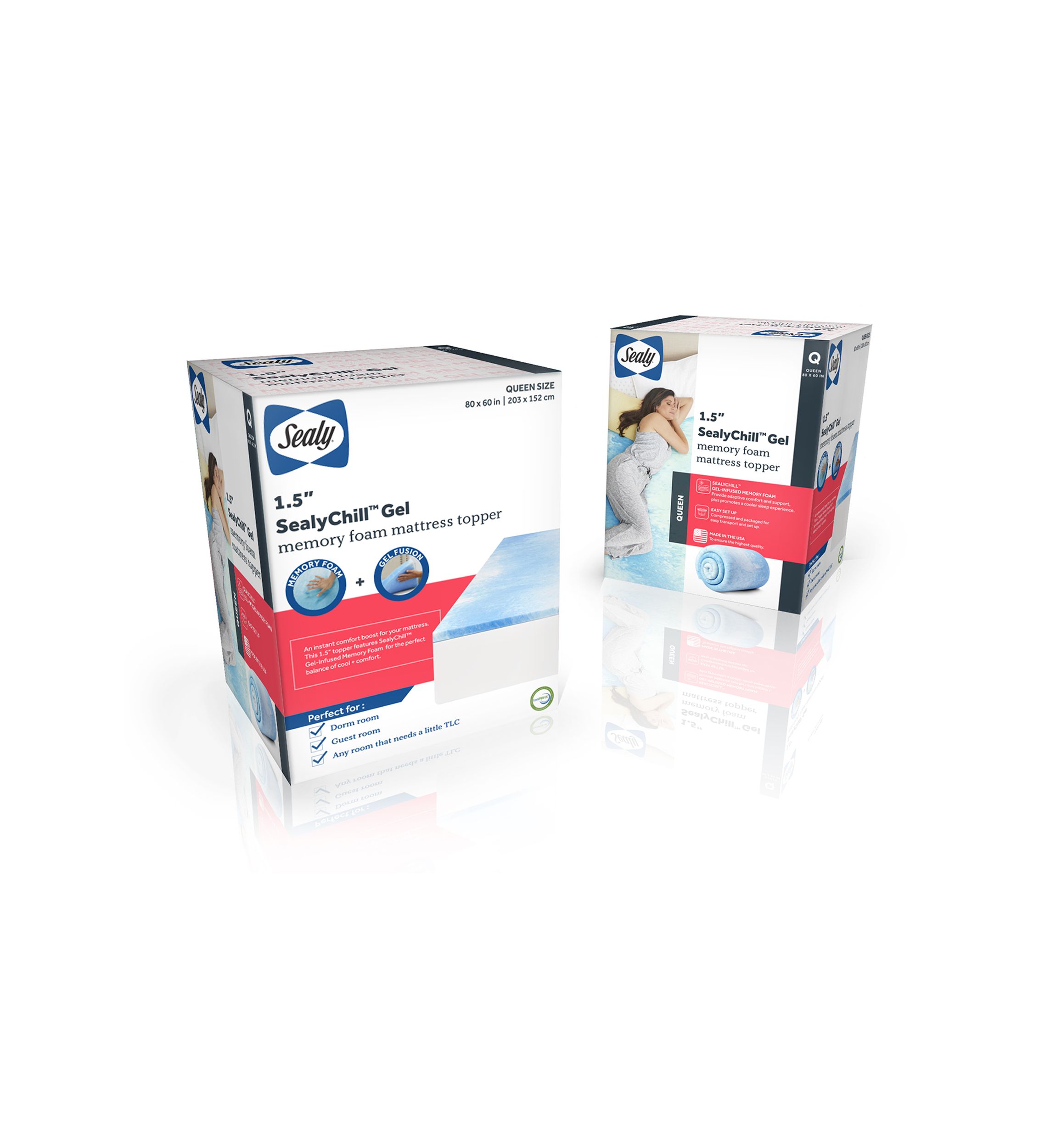 1.5 Inch SealyChill™ Gel Memory Foam Mattress Topper
