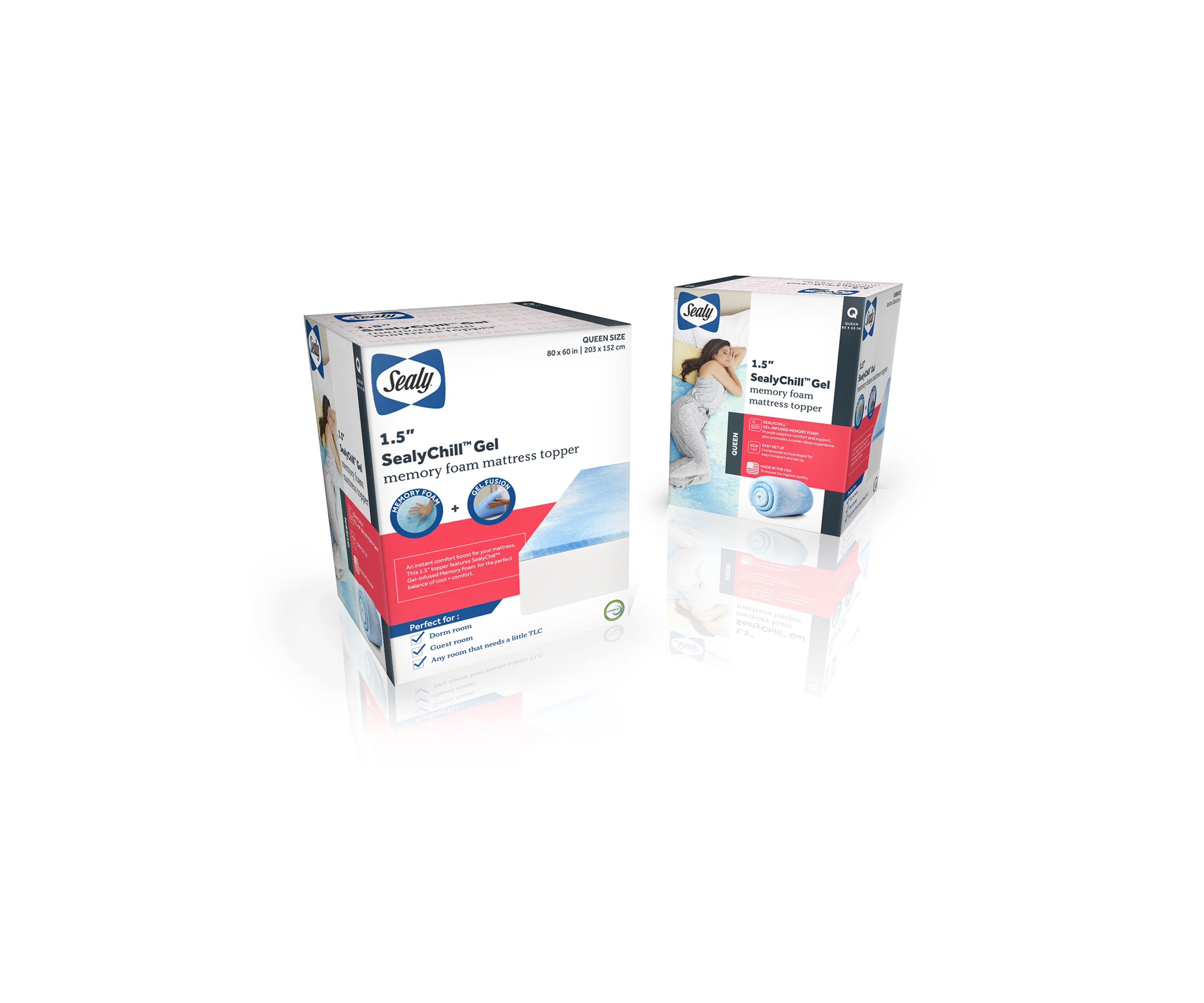 1.5 Inch SealyChill™ Gel Memory Foam Mattress Topper