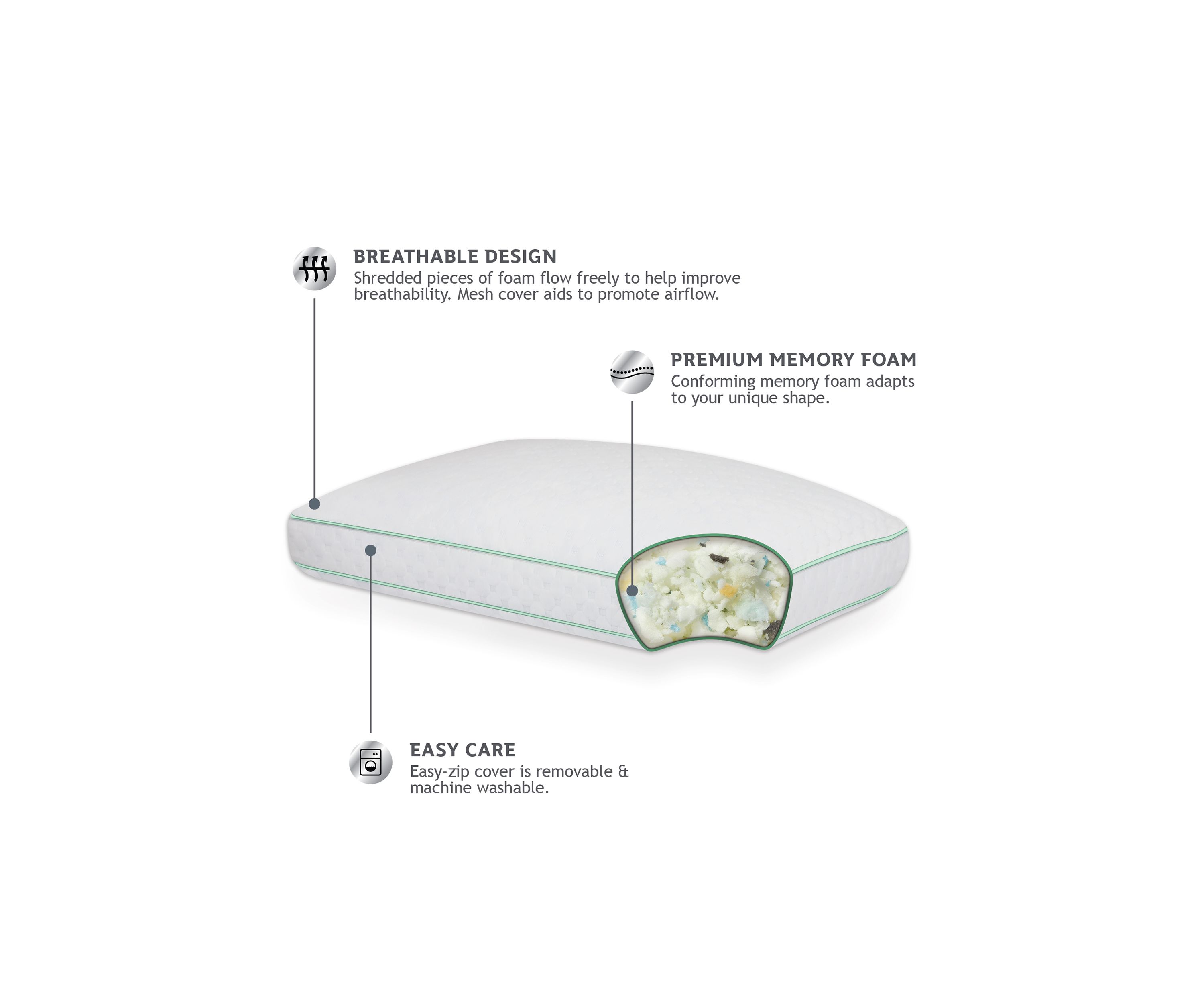 Essentials Custom Comfort Bed Pillow