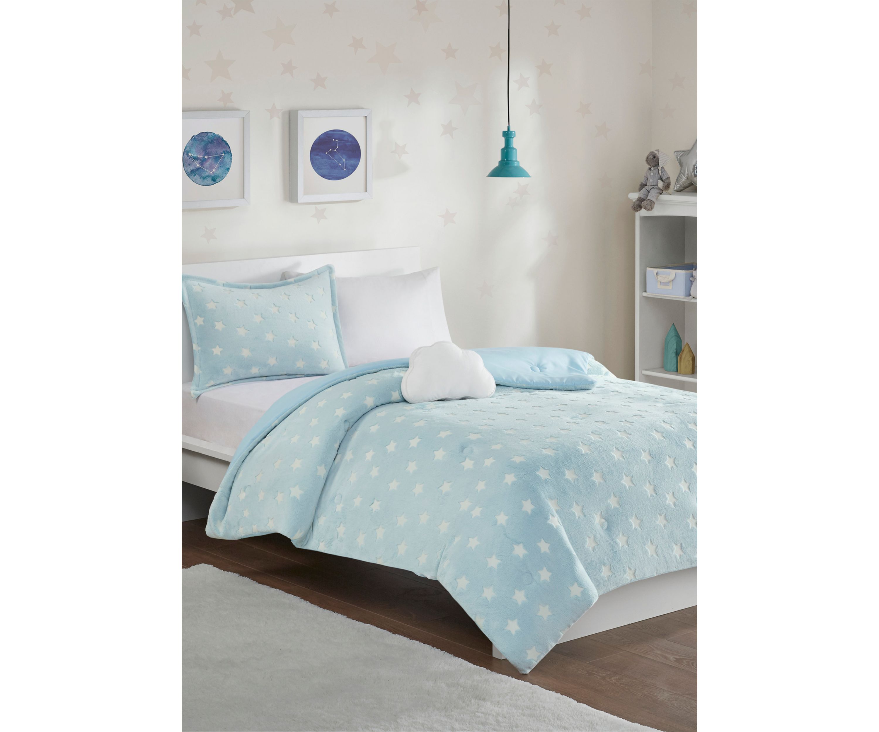Quinny Glow In The Dark Plush Comforter Set