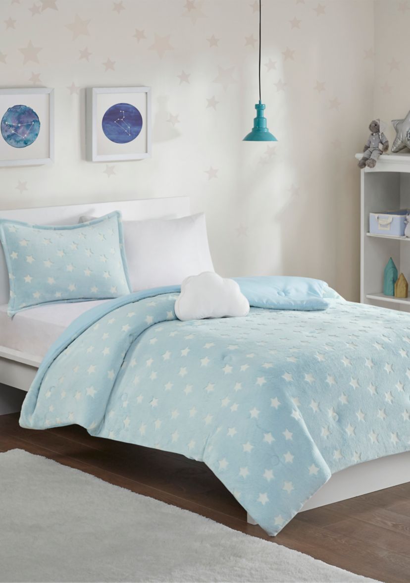 Quinny Glow In The Dark Plush Comforter Set