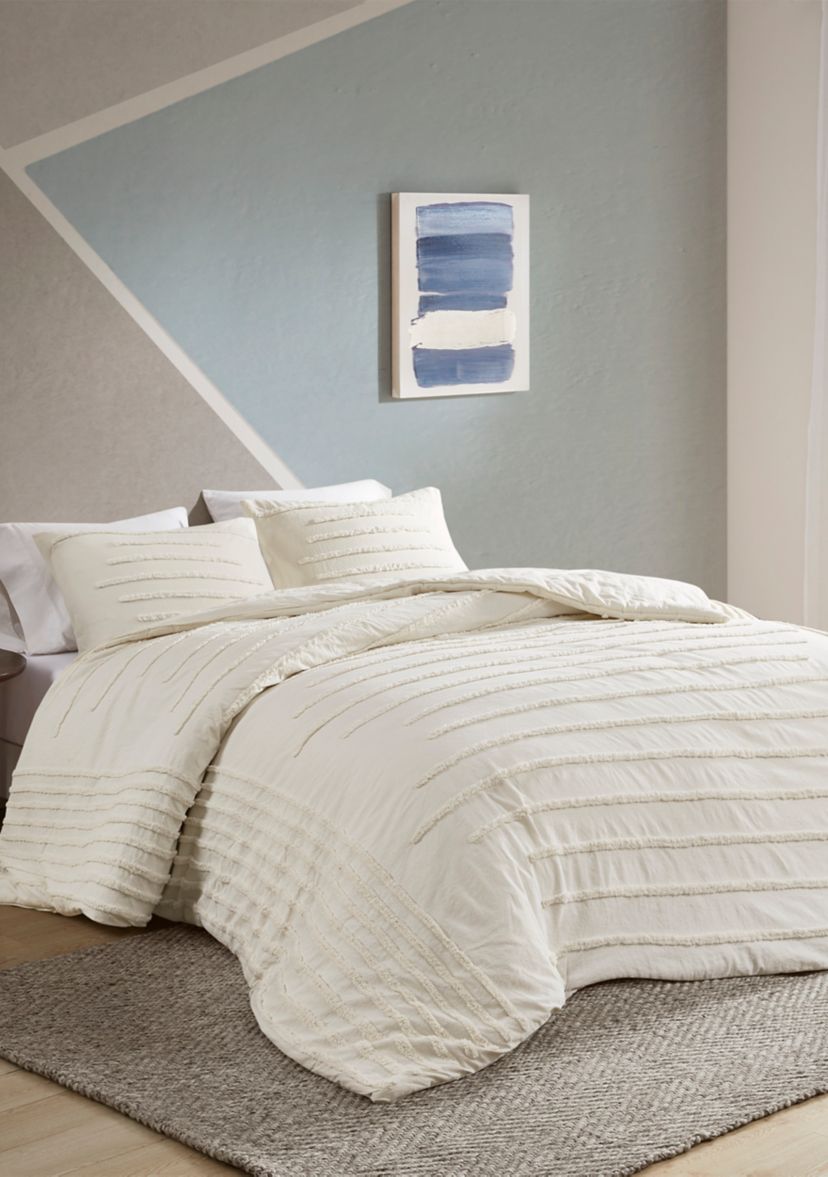 Mercer 3 Piece Cotton Chenille Comforter Set