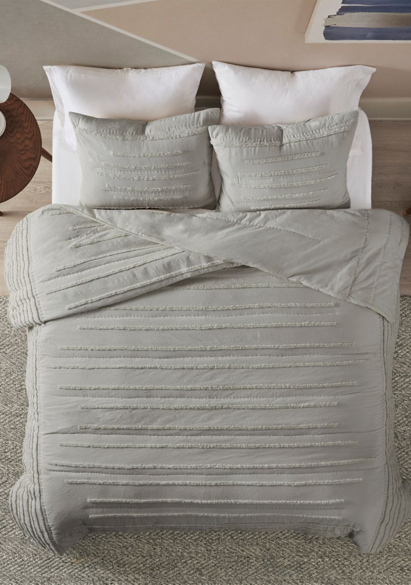 Mercer 3 Piece Cotton Chenille Coverlet Set