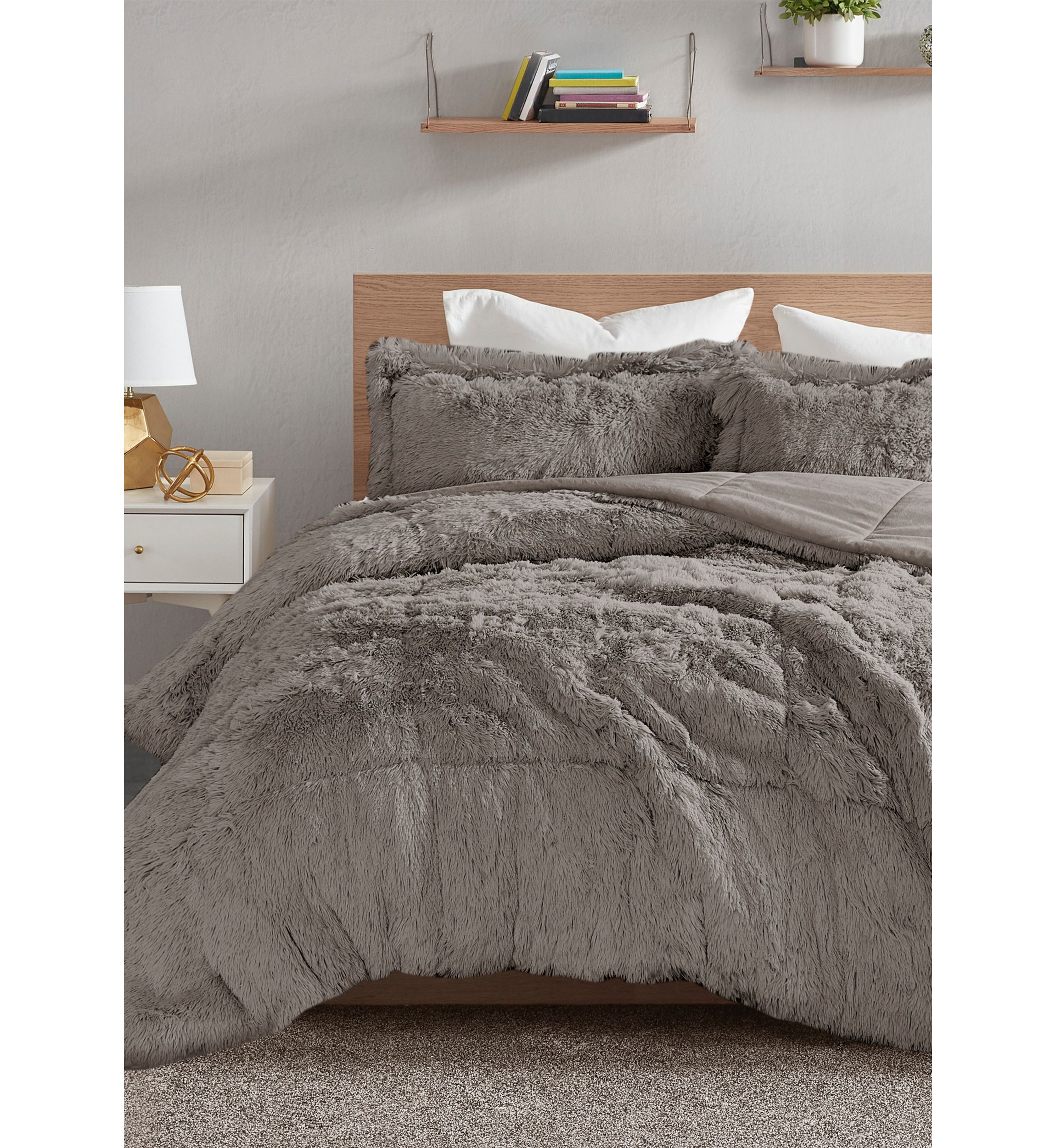 Malea Shaggy Faux Fur Comforter Mini Set