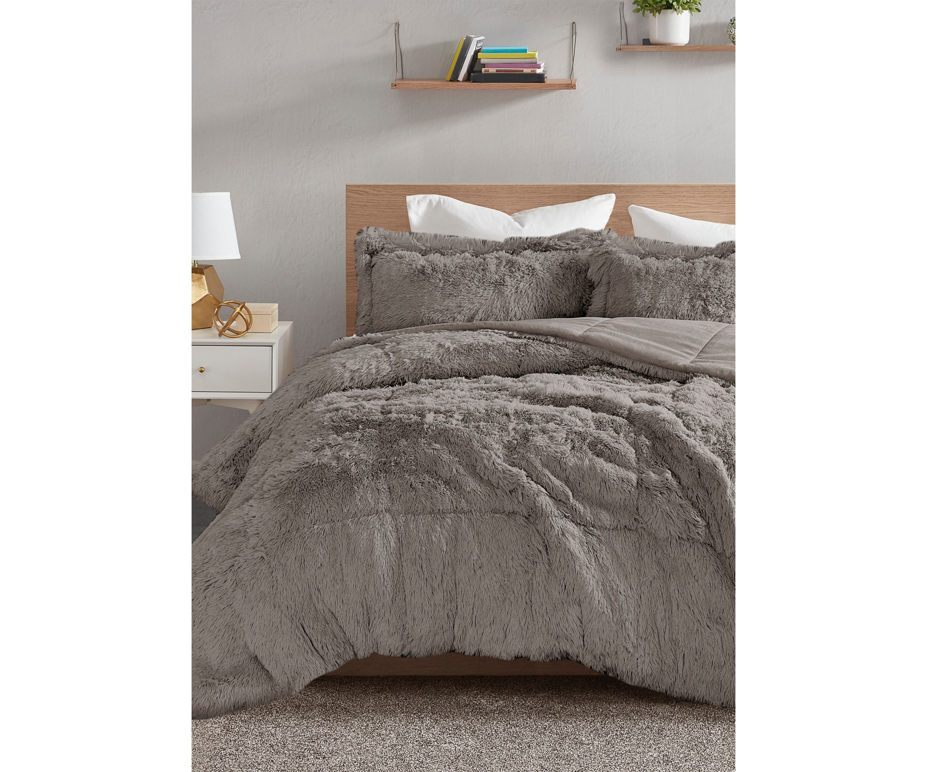 Malea Shaggy Faux Fur Comforter Mini Set