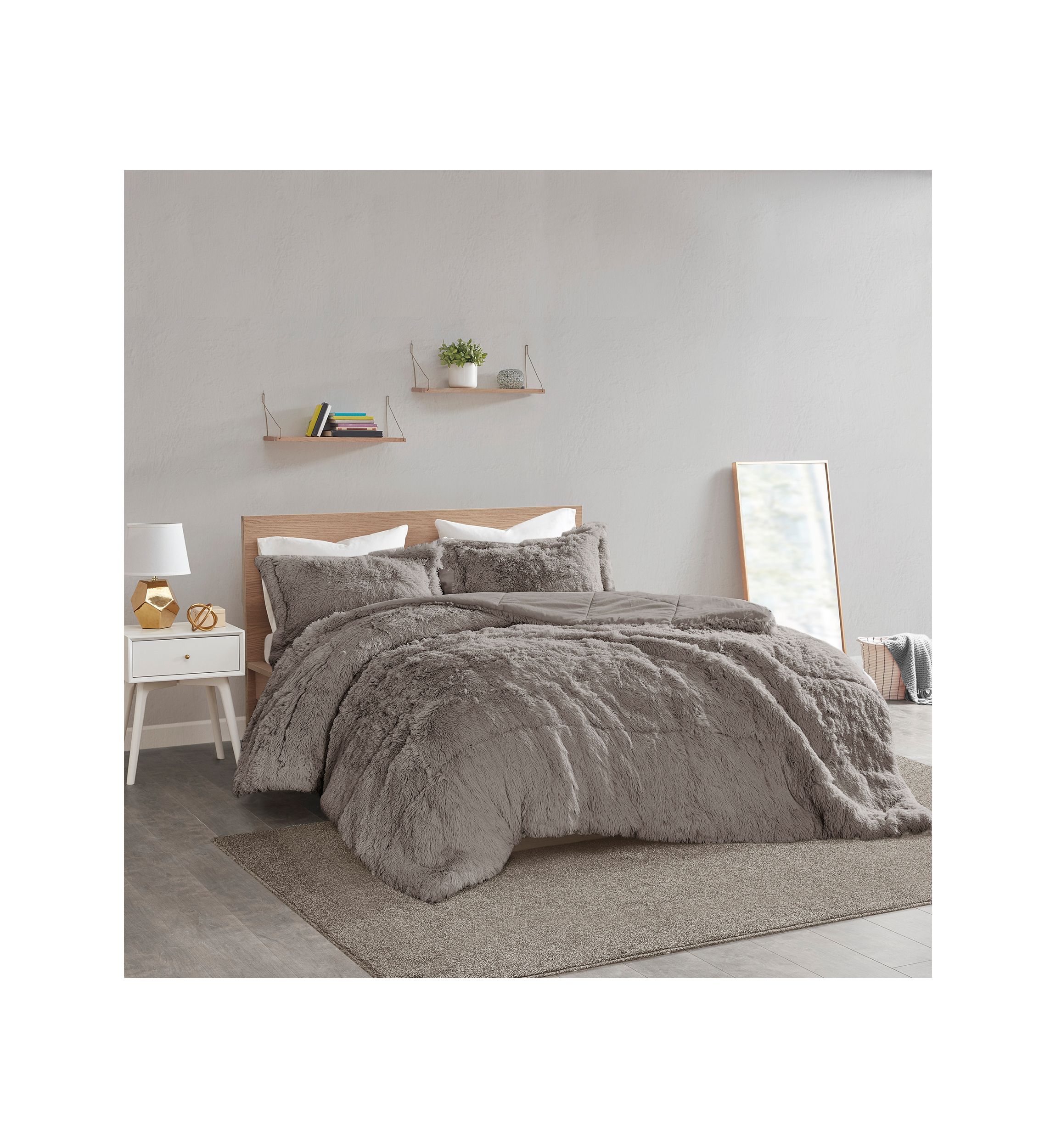 Malea Shaggy Faux Fur Comforter Mini Set