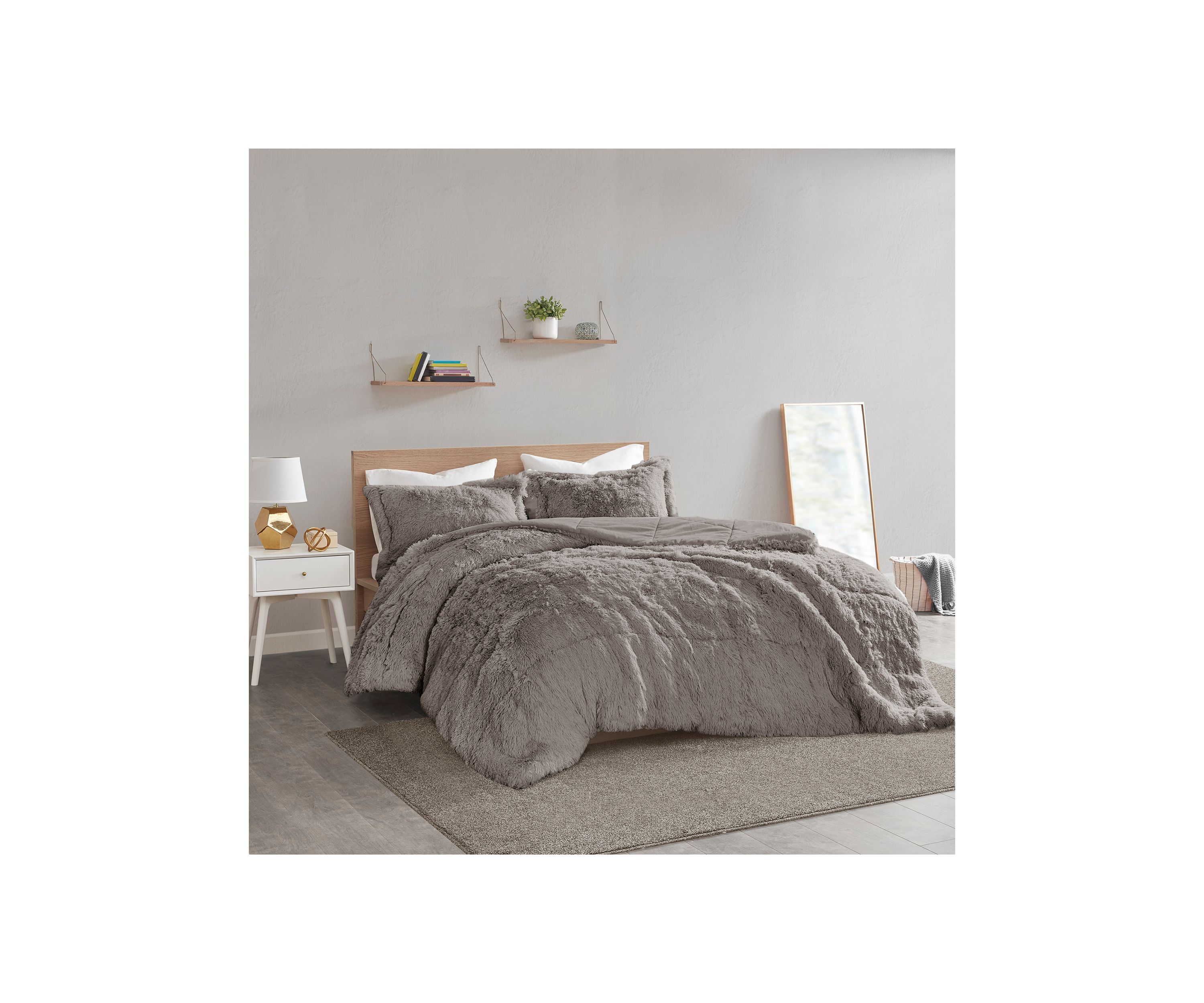 Malea Shaggy Faux Fur Comforter Mini Set