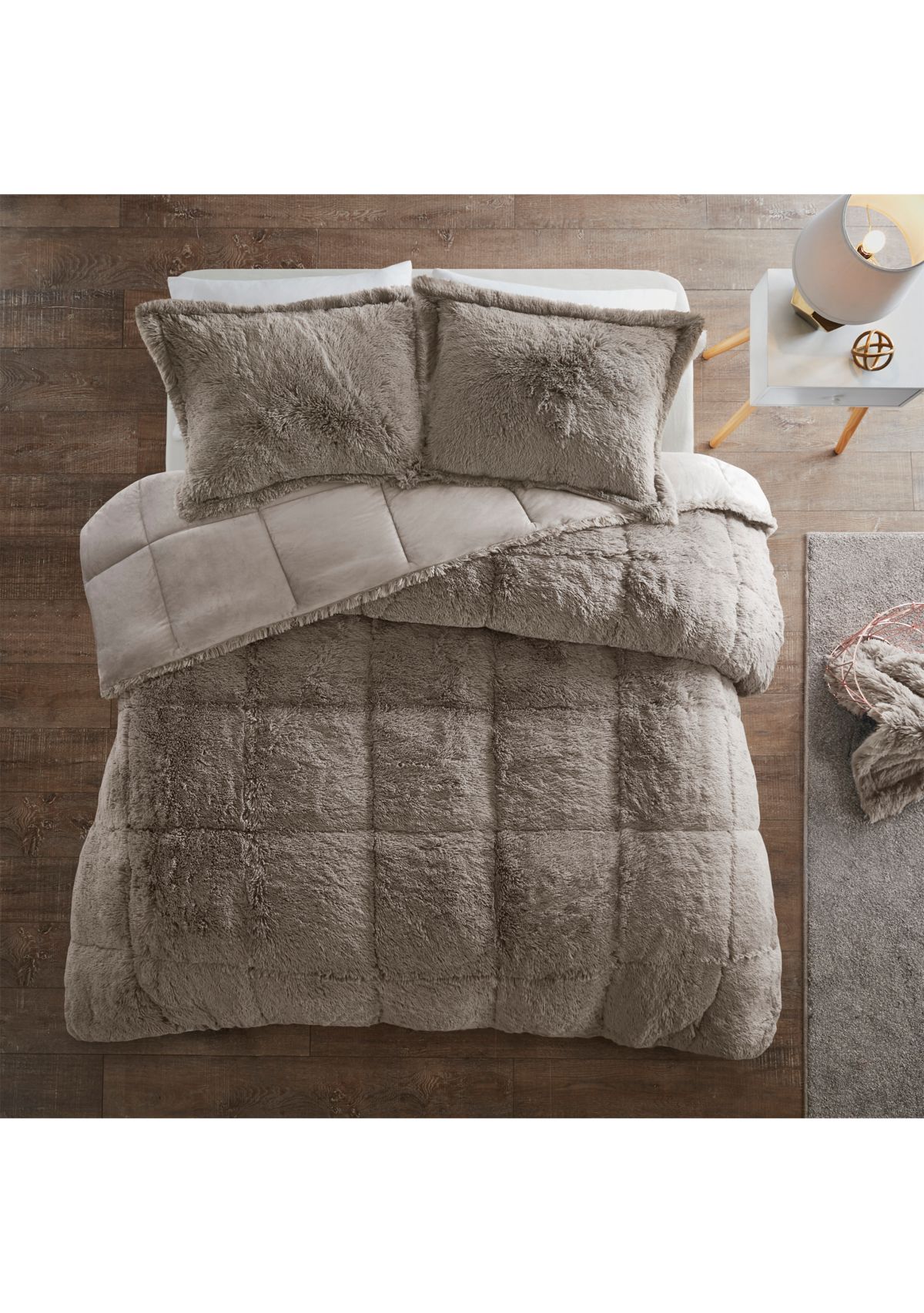 Malea Shaggy Faux Fur Comforter Mini Set