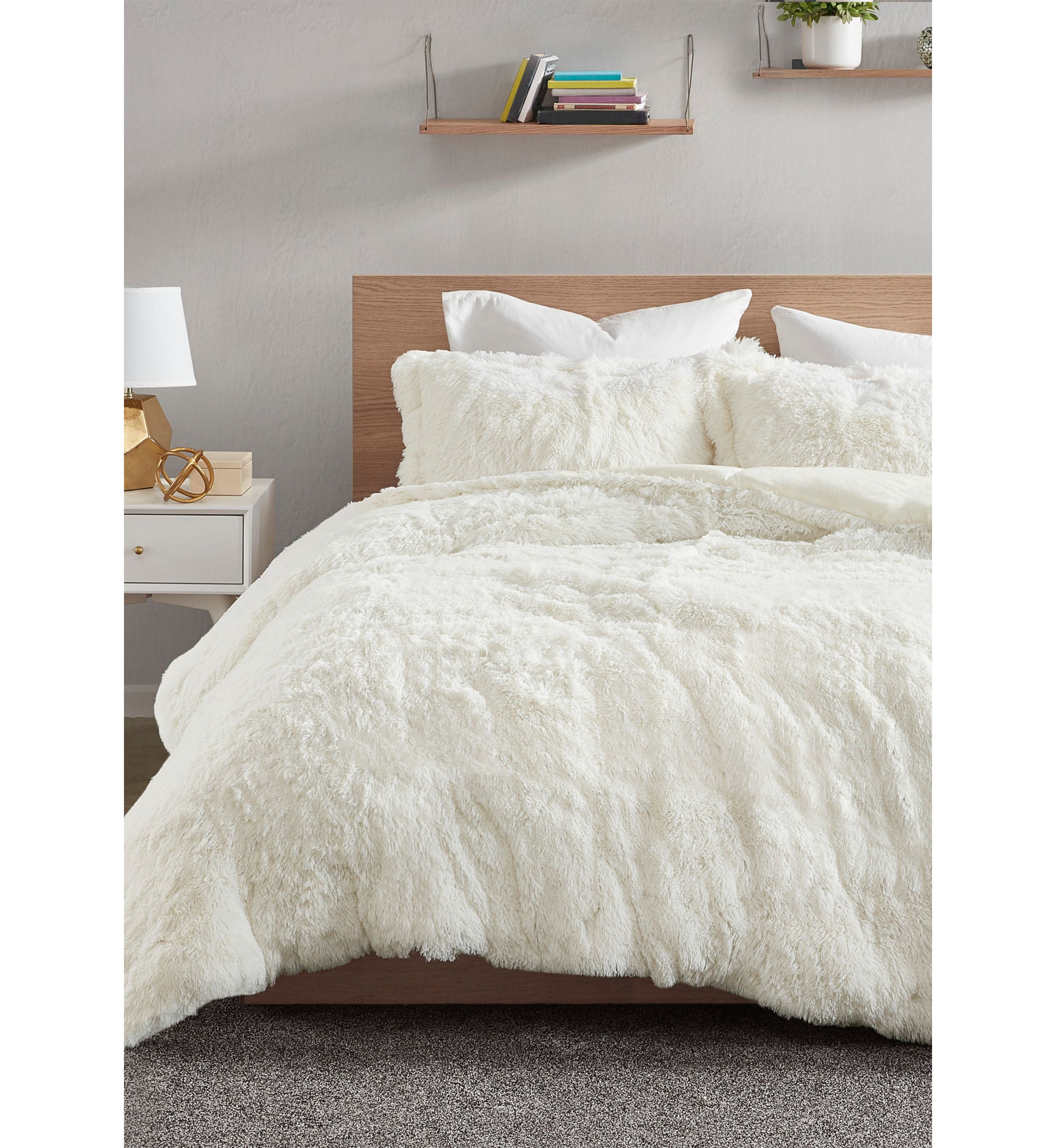 Malea Shaggy Fur Duvet Cover Set