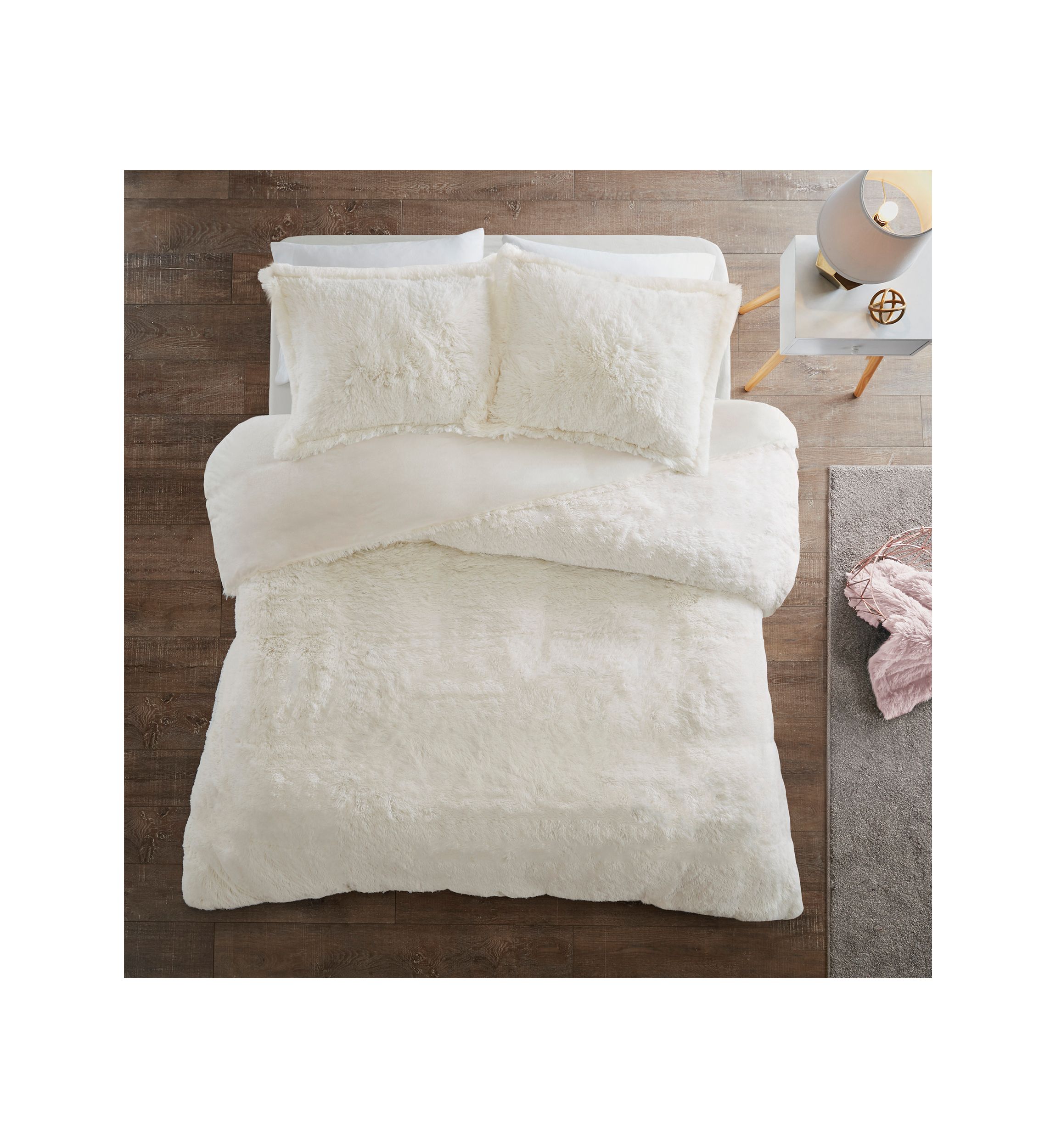 Malea Shaggy Fur Duvet Cover Set