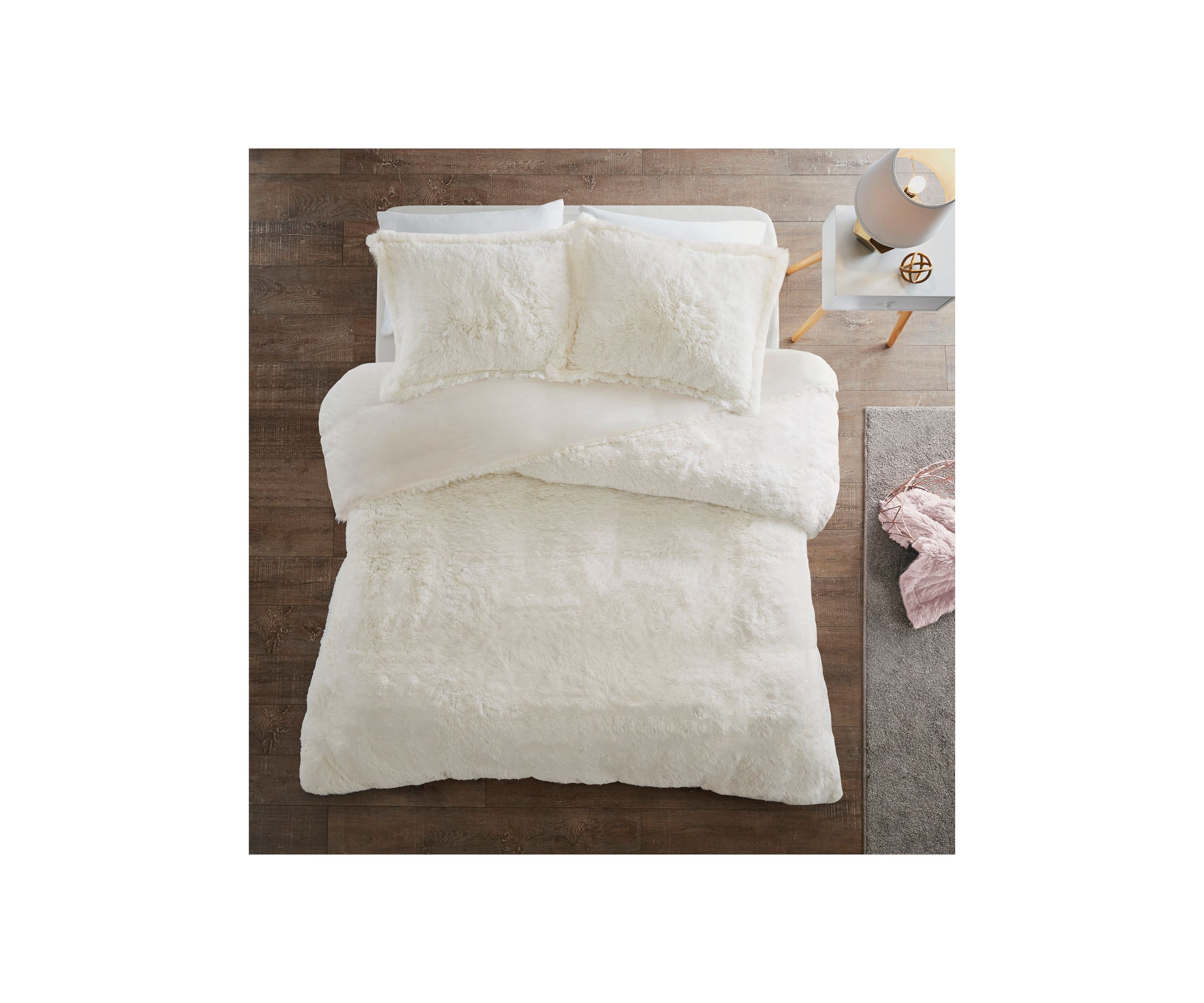 Malea Shaggy Fur Duvet Cover Set