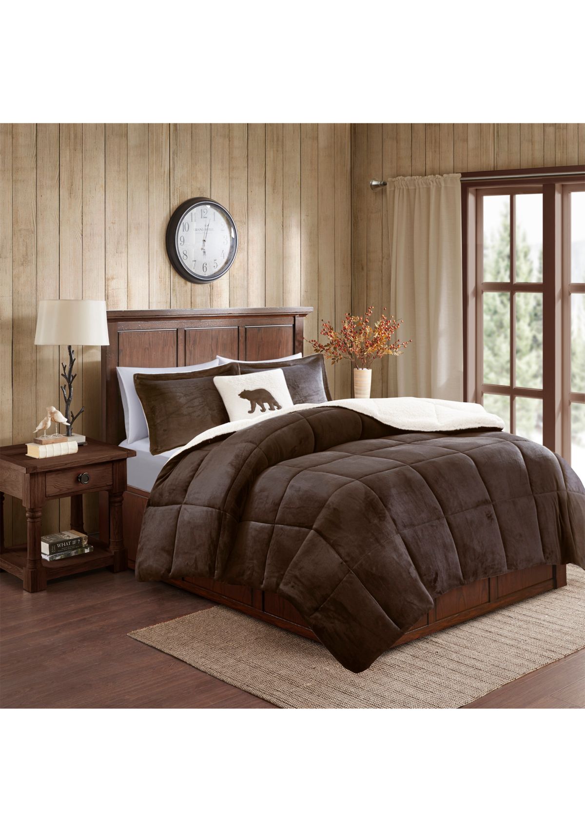 Alton Plush to Sherpa Down Alternative Comforter Set