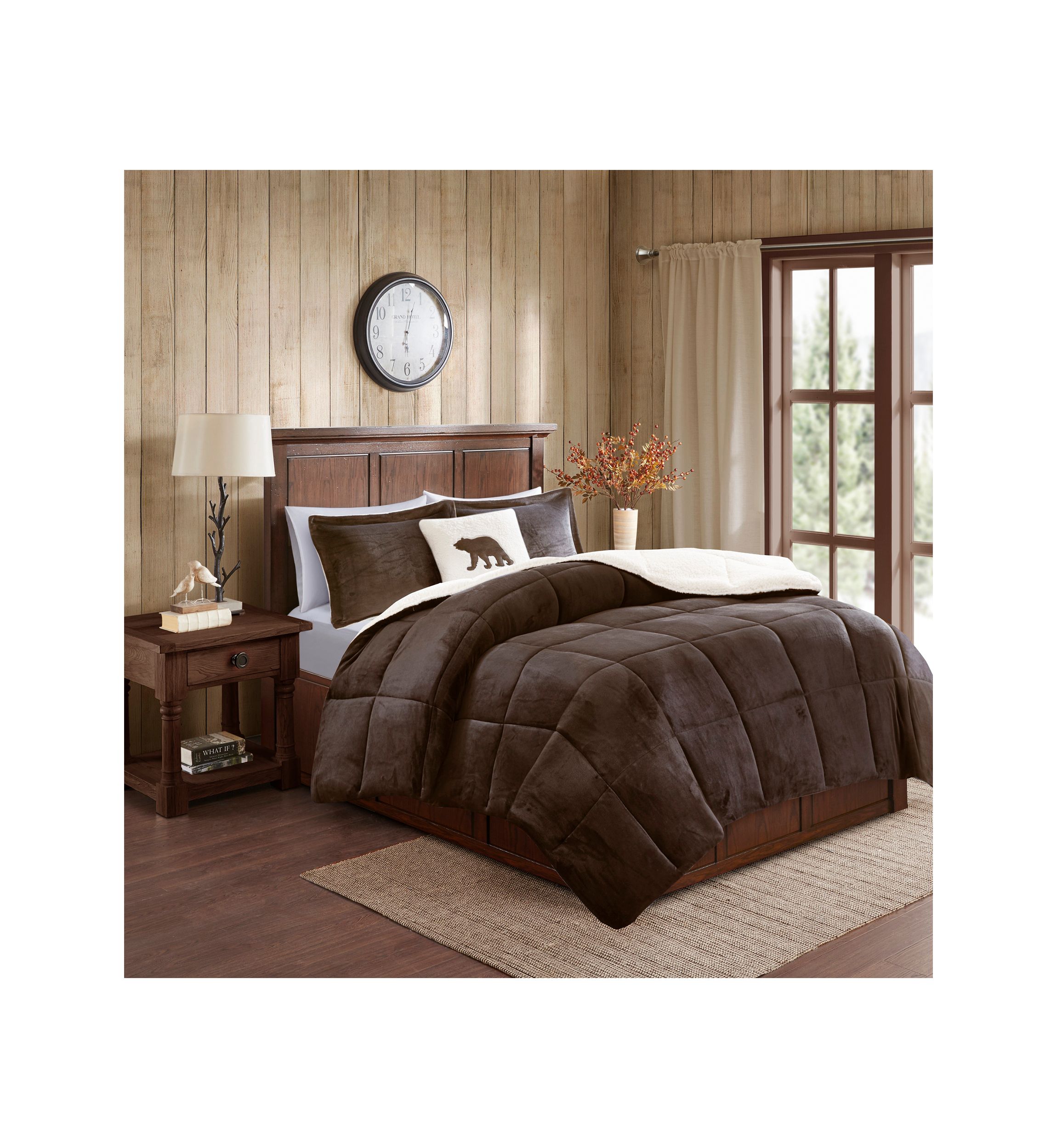 Alton Plush to Sherpa Down Alternative Comforter Set