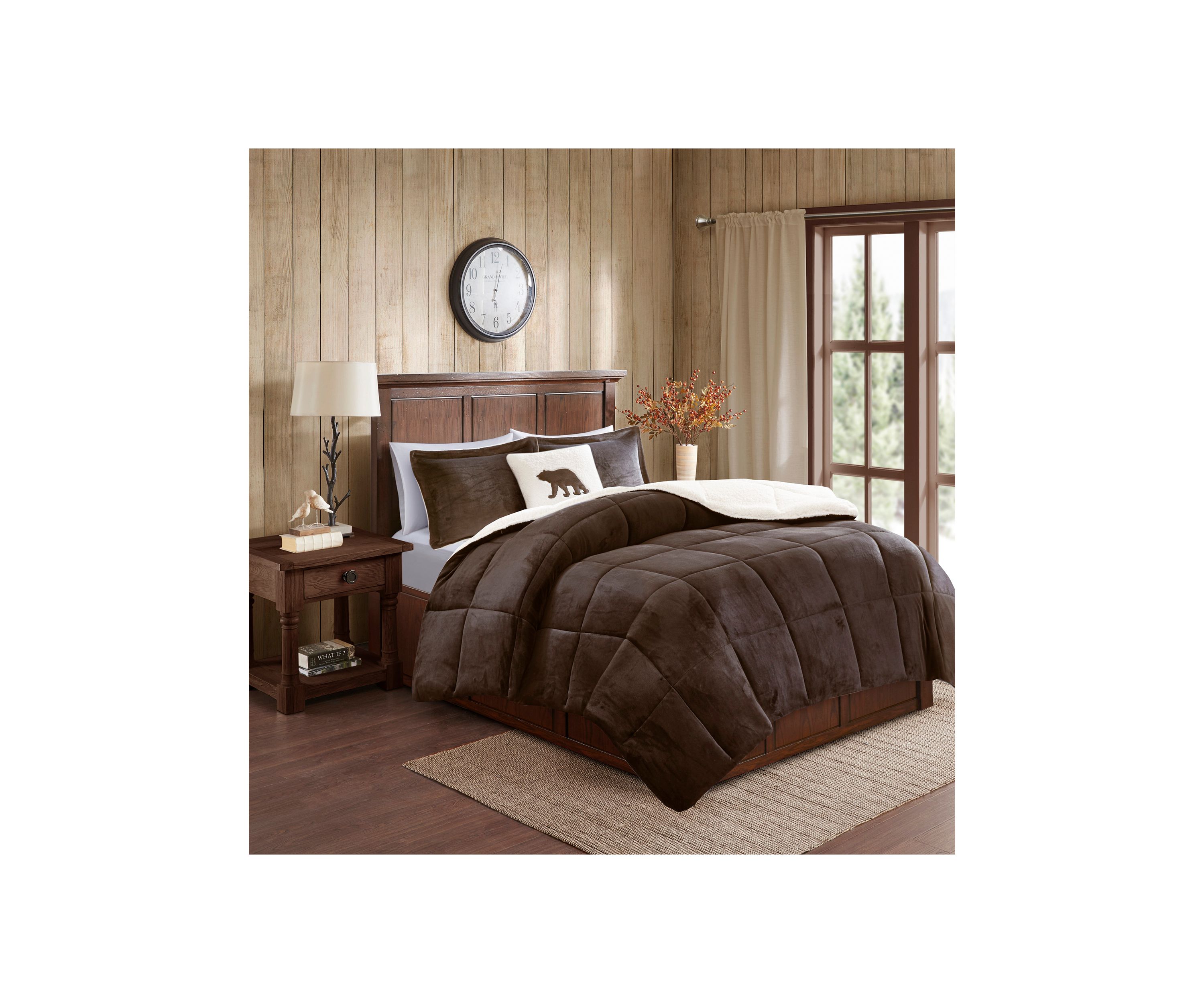 Alton Plush to Sherpa Down Alternative Comforter Set