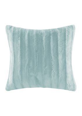 Madison Park Duke Faux Fur Square Pillow, Blue