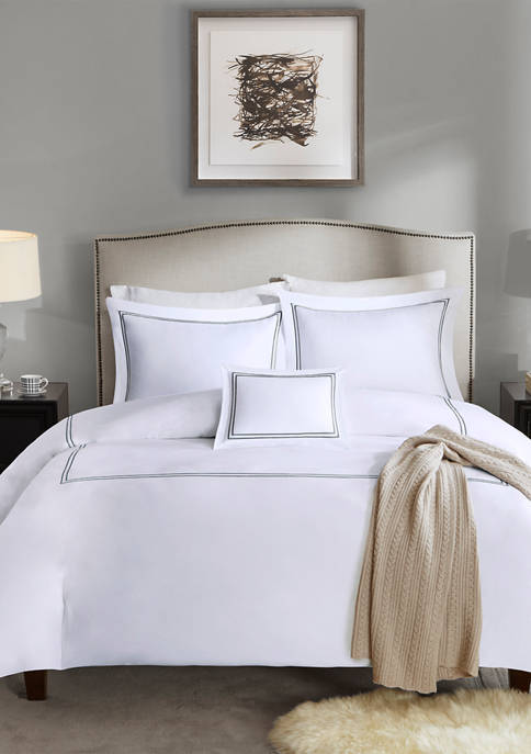 Luxury Collection 1000 Thread Count Embroidered Cotton Sateen Duvet Cover Set