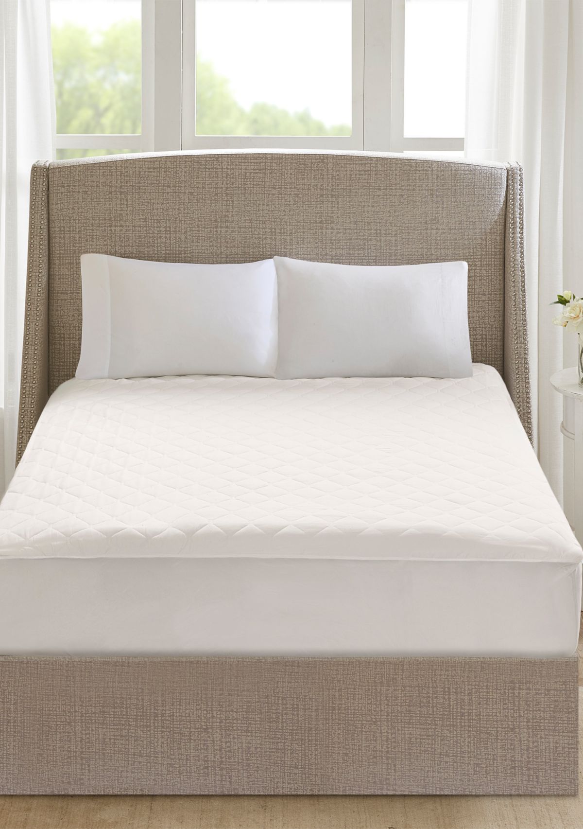 Cotton Deep Pocket Heated Mattress Pad-20 Heat Settings