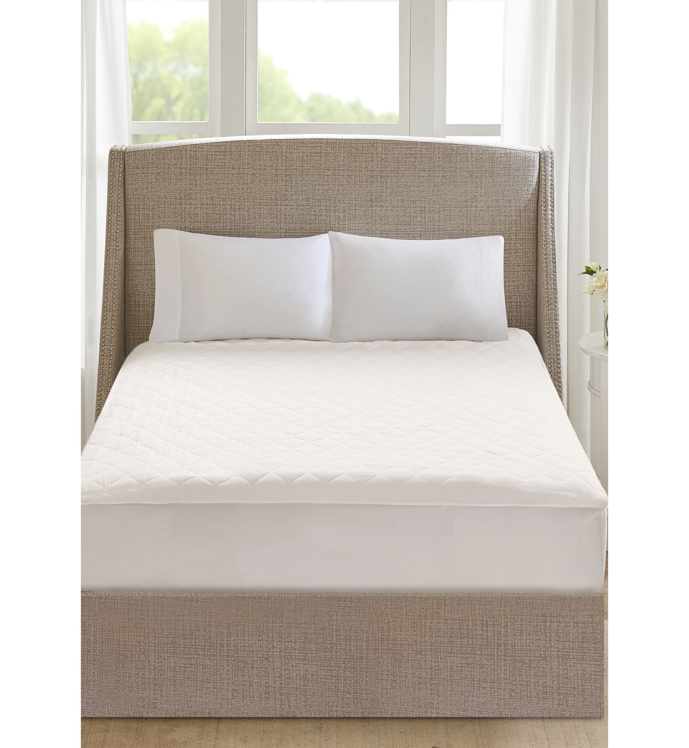 Cotton Deep Pocket Heated Mattress Pad-20 Heat Settings