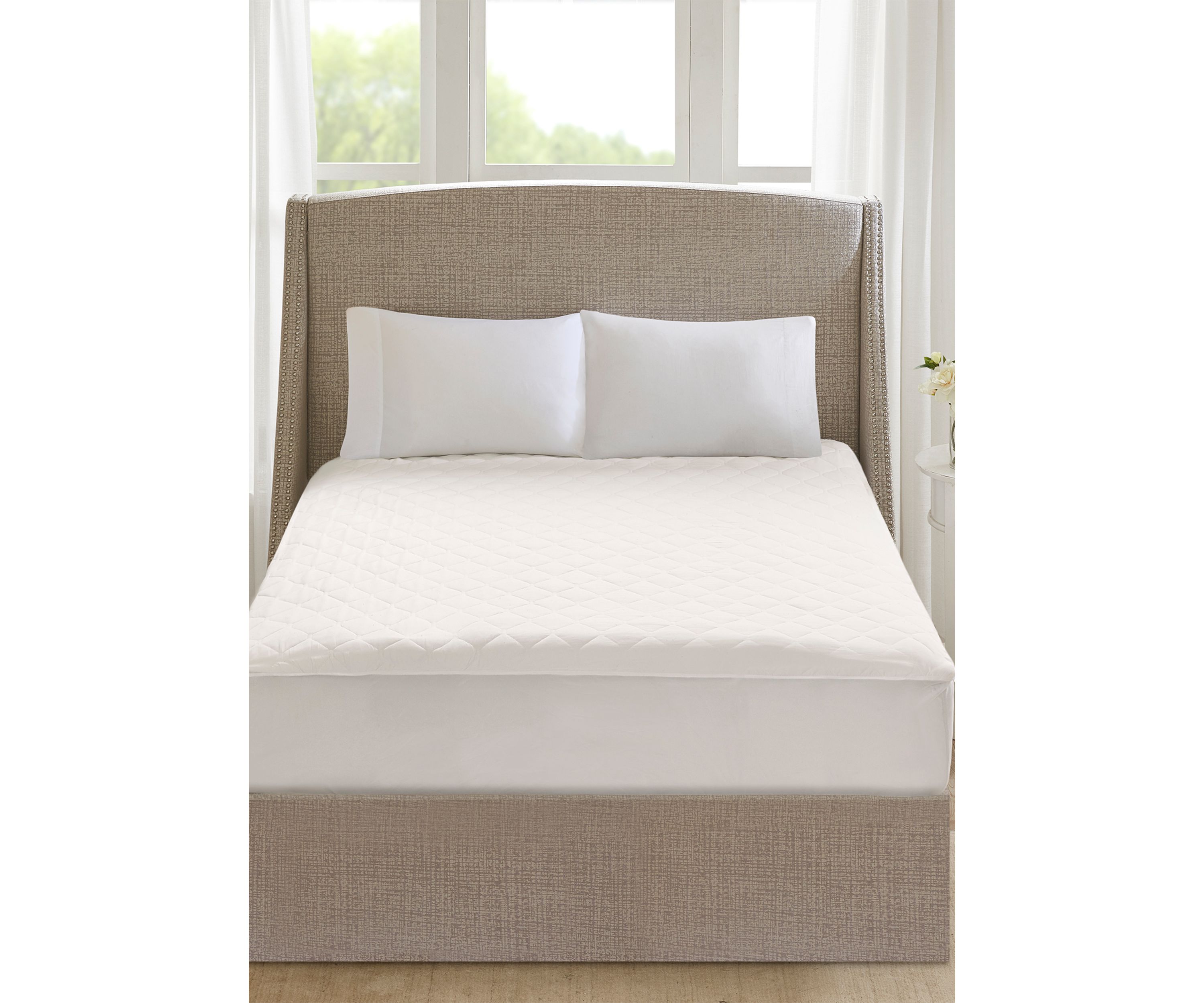 Cotton Deep Pocket Heated Mattress Pad-20 Heat Settings