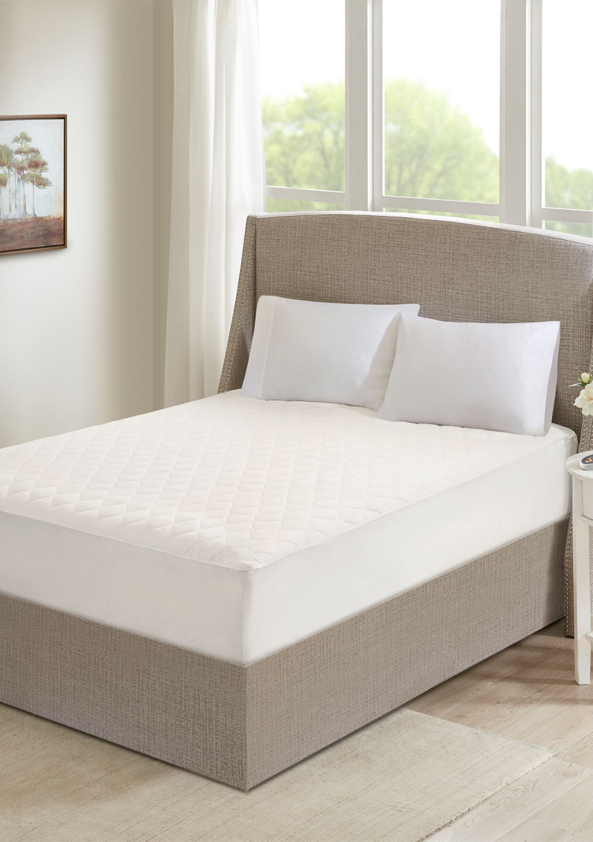 Cotton Deep Pocket Heated Mattress Pad-20 Heat Settings