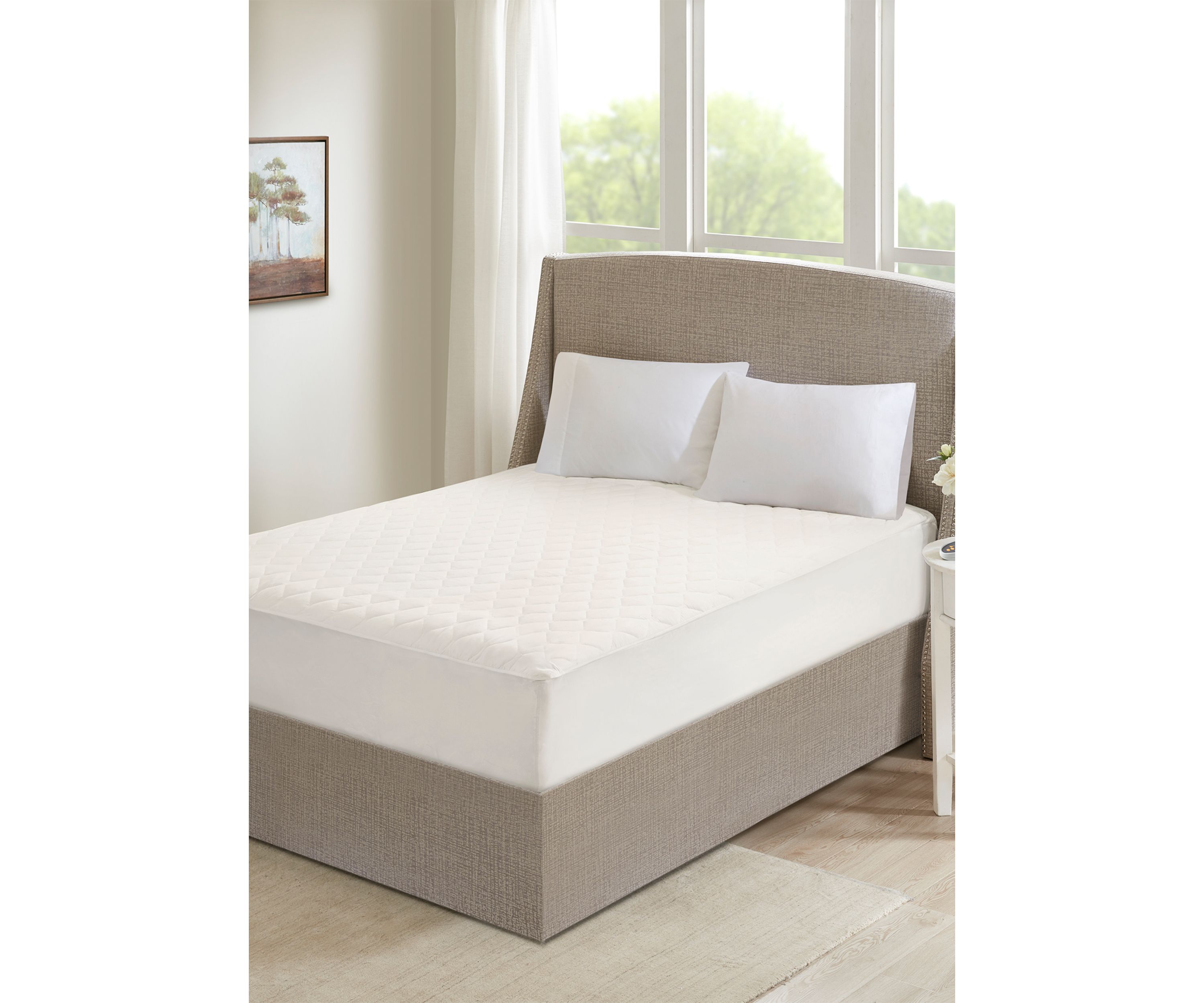 Cotton Deep Pocket Heated Mattress Pad-20 Heat Settings