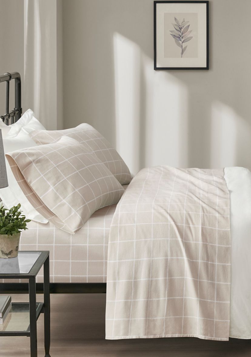 Oversized Cotton Flannel 4 Piece Sheet Set