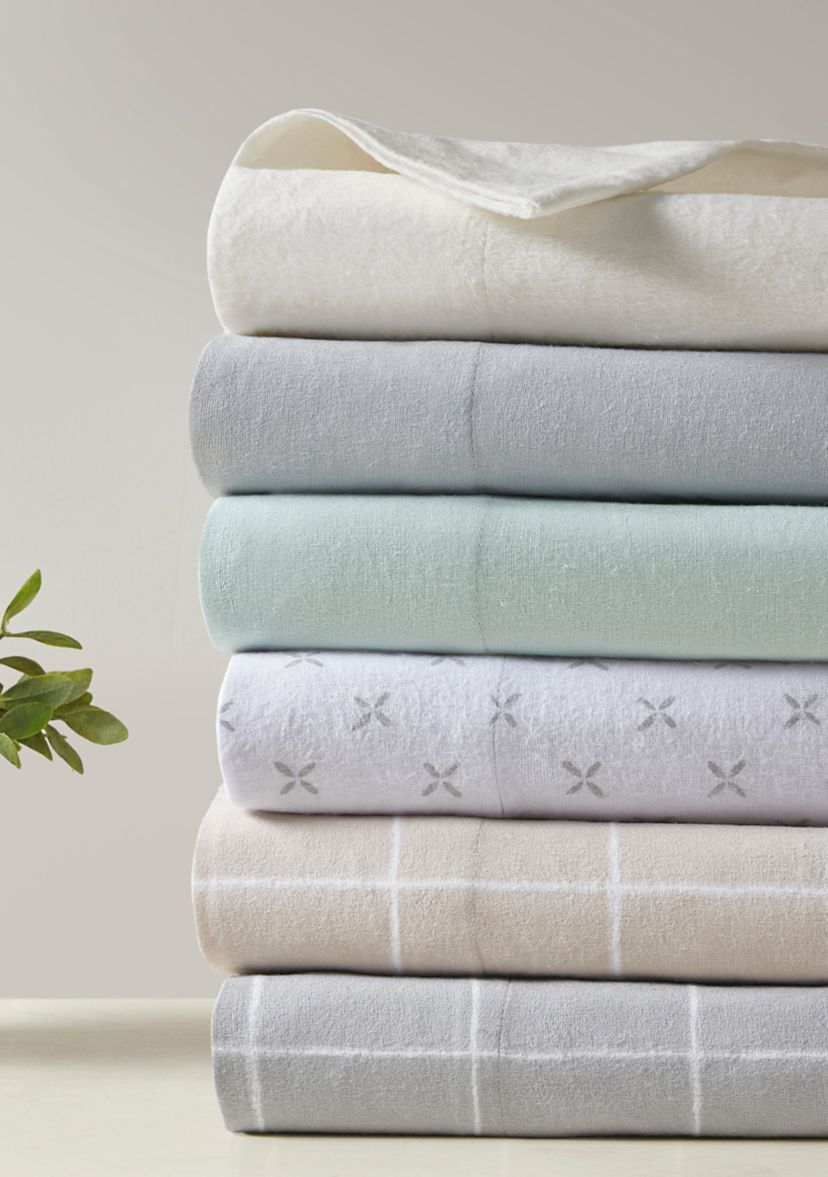 Oversized Cotton Flannel 4 Piece Sheet Set