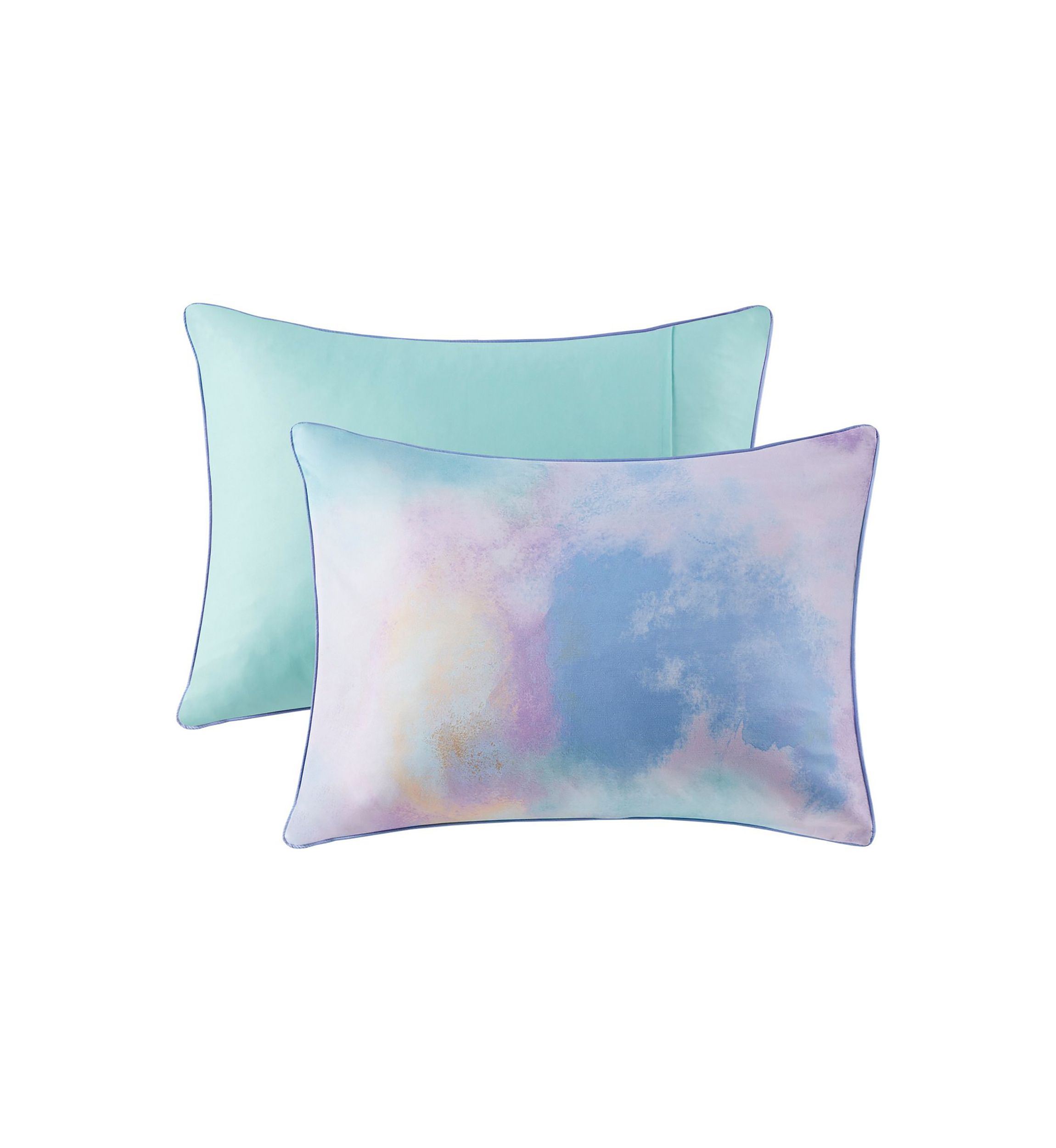 Cassiopeia Watercolor Tie Dye Printed Comforter Set with Throw Pillow