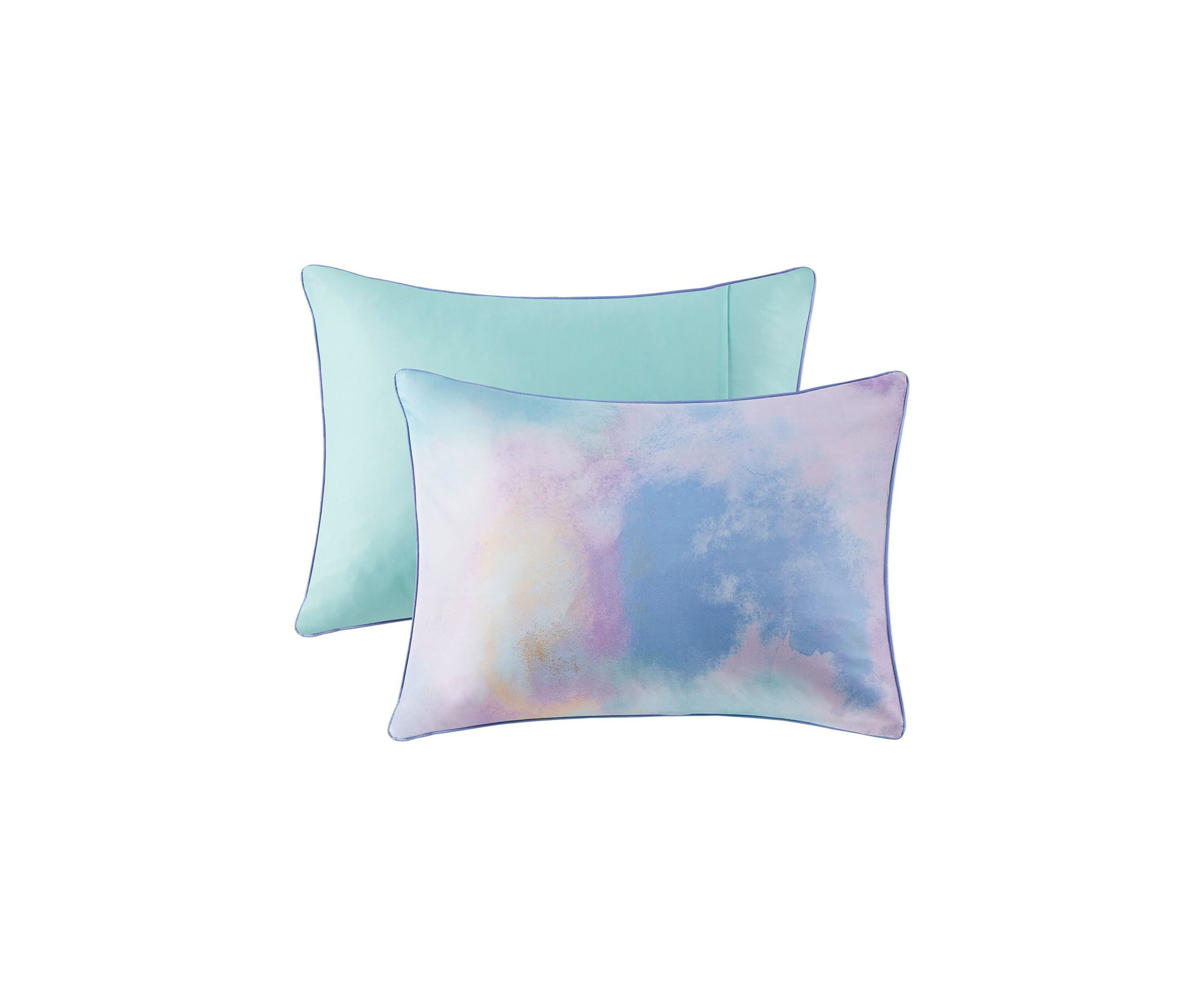 Cassiopeia Watercolor Tie Dye Printed Comforter Set with Throw Pillow