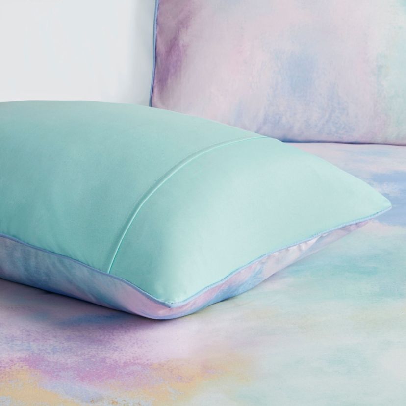 Cassiopeia Watercolor Tie Dye Printed Comforter Set with Throw Pillow