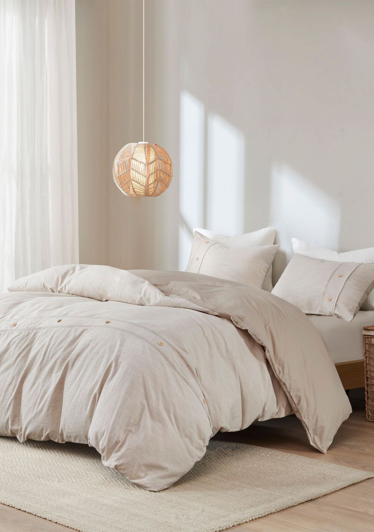 Dover 3 Piece Organic Cotton Oversized Duvet Cover Set